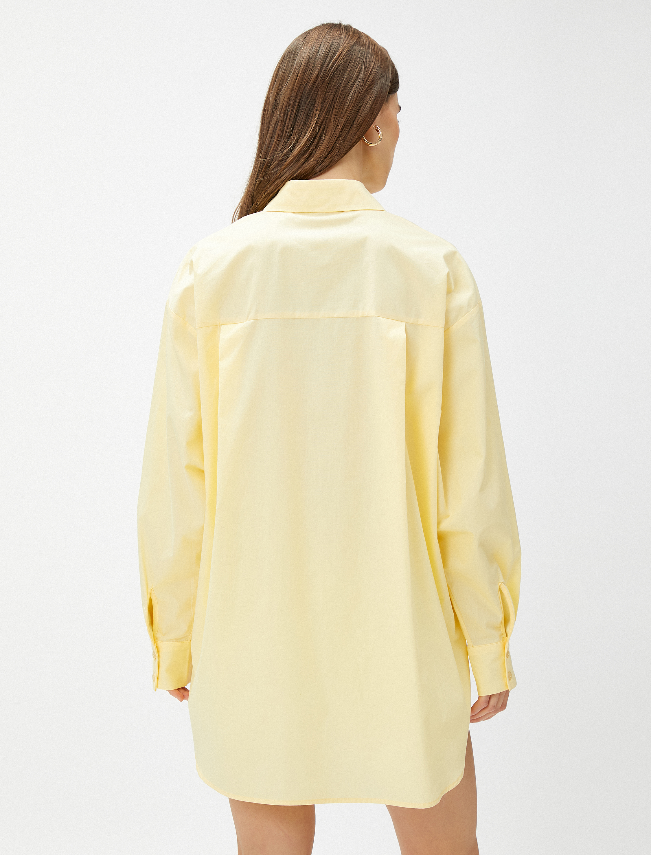   Oversize Poplin Gömlek Cepli Pamuklu