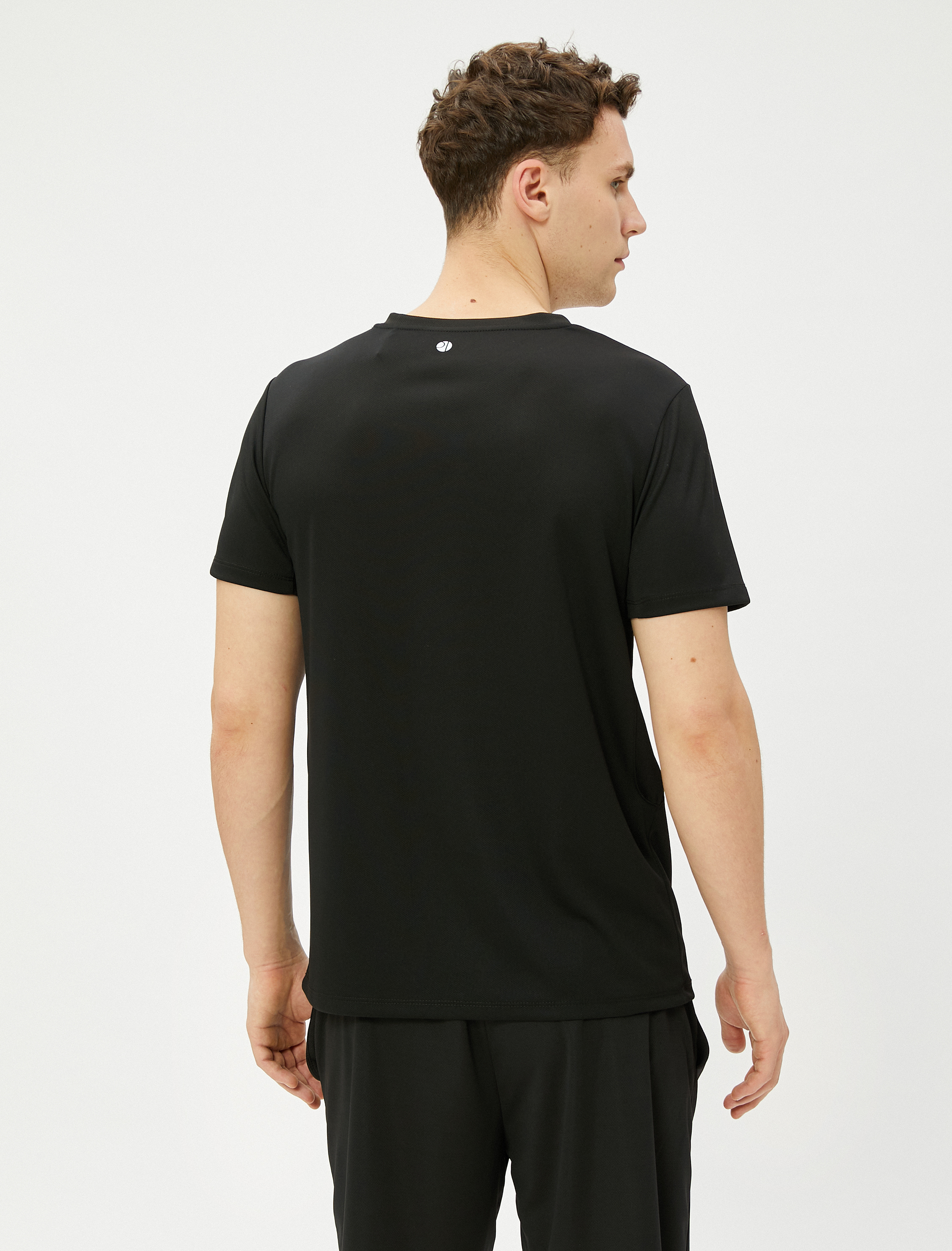   Spor Tişört Slogan Baskılı Bisiklet Yaka Kısa Kollu