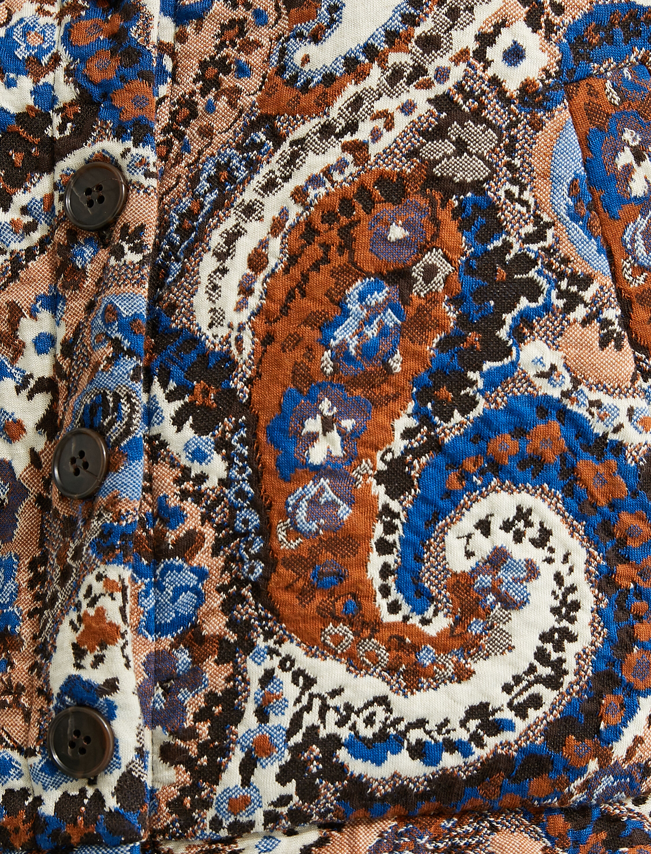   Etnik Desenli Katlı Yaka Kısa Ceket