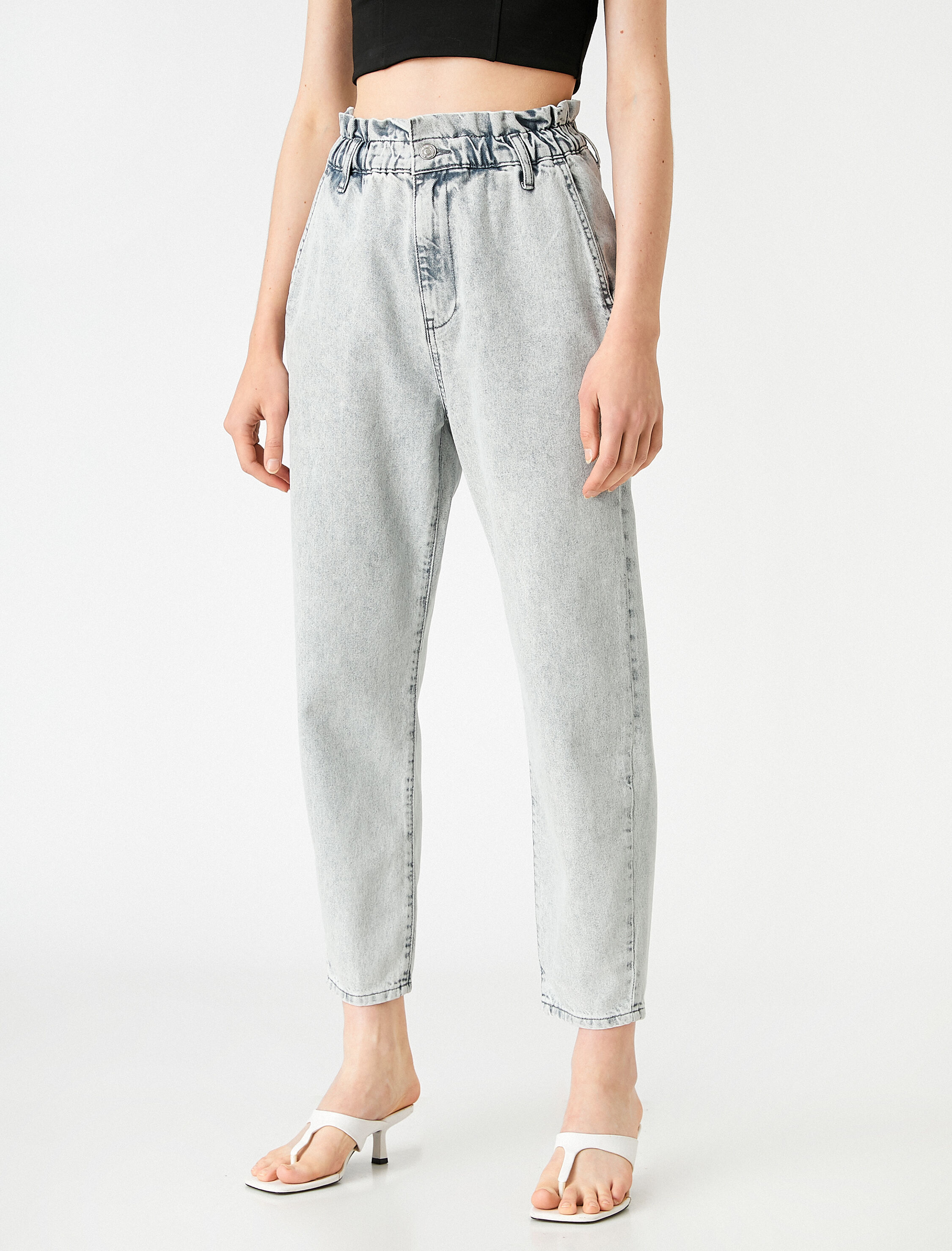   Yüksek Bel Kot Pantolon-Baggy Jean