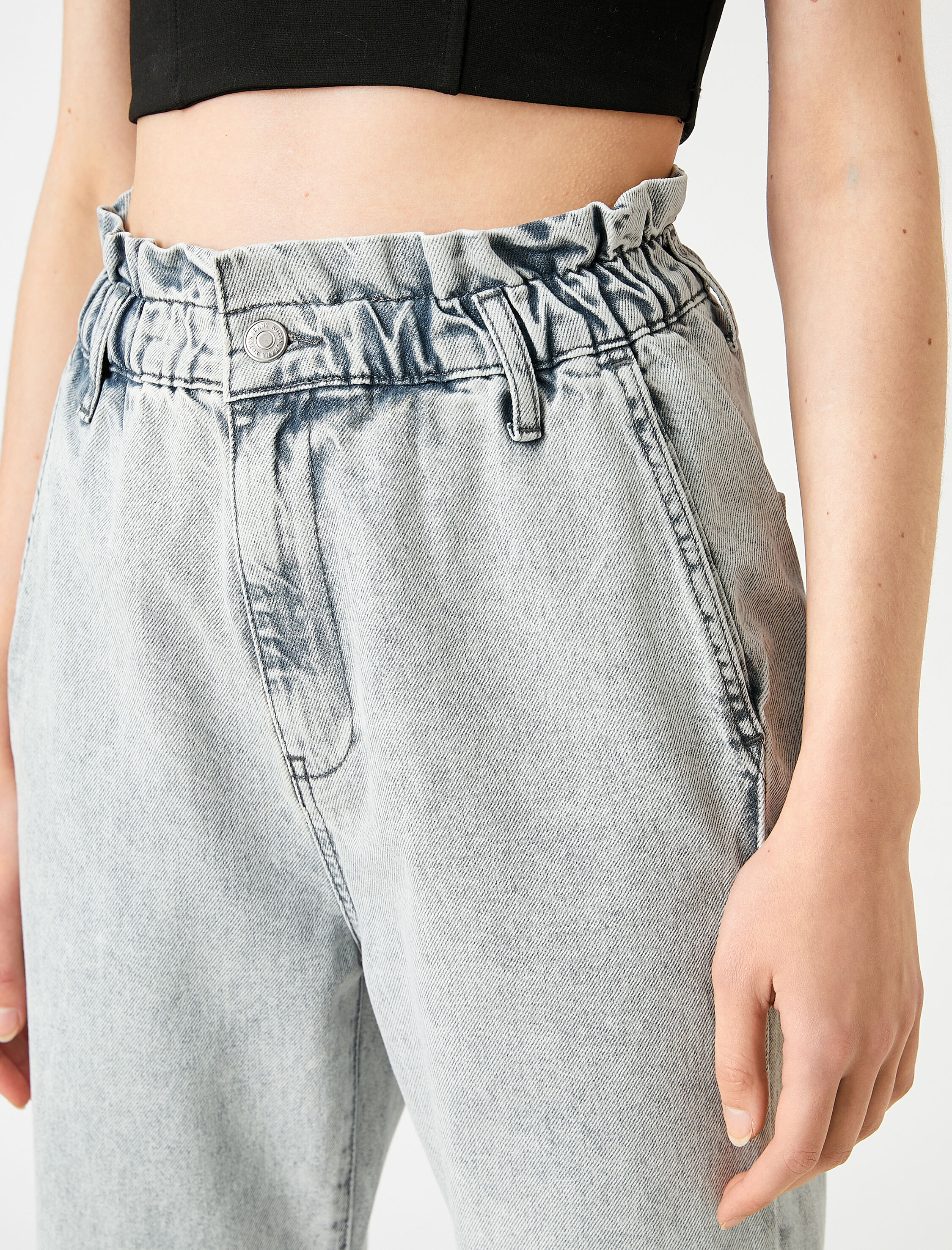   Yüksek Bel Kot Pantolon-Baggy Jean