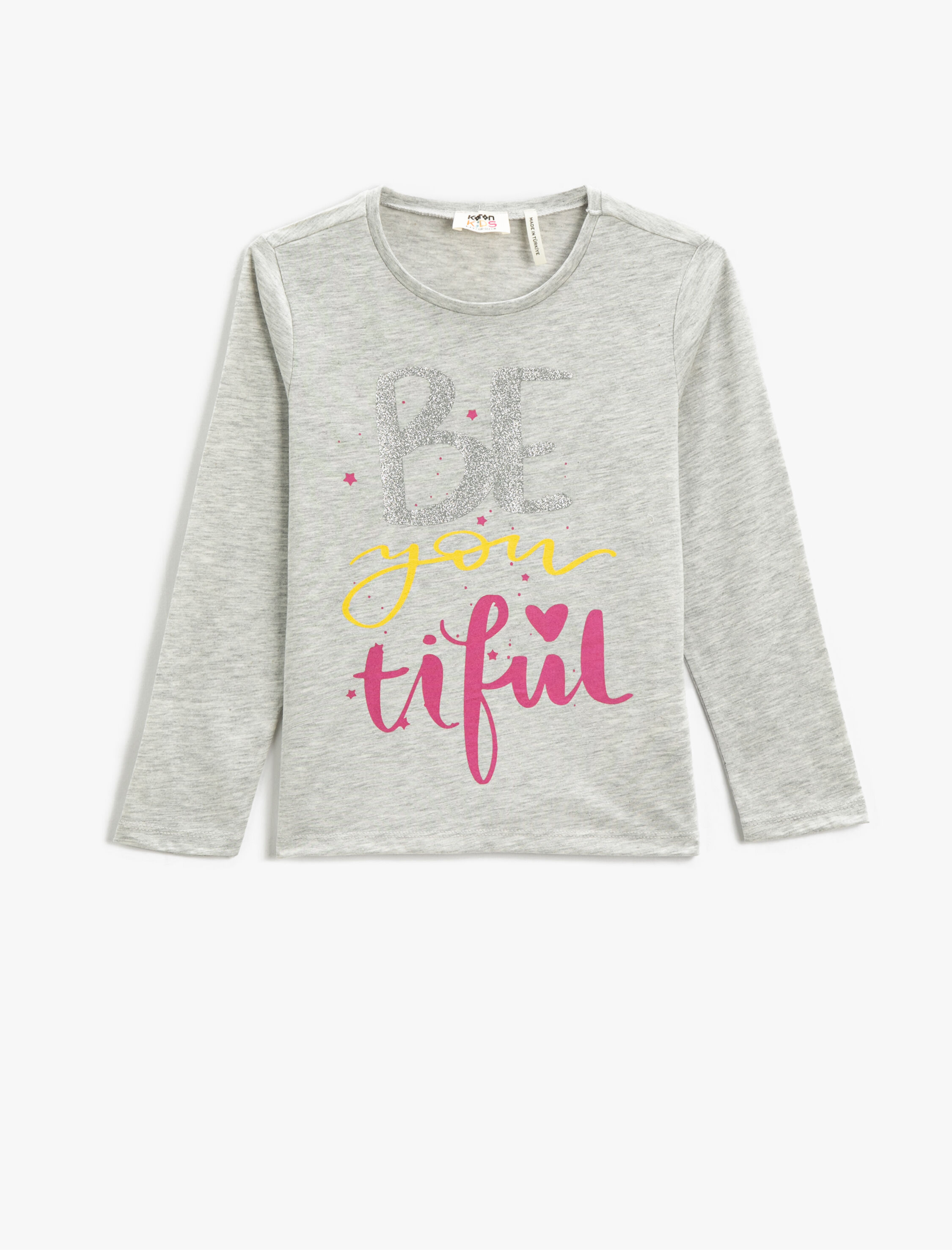  Kız Çocuk Uzun Kollu Tişört Baskılı Bisiklet Yaka