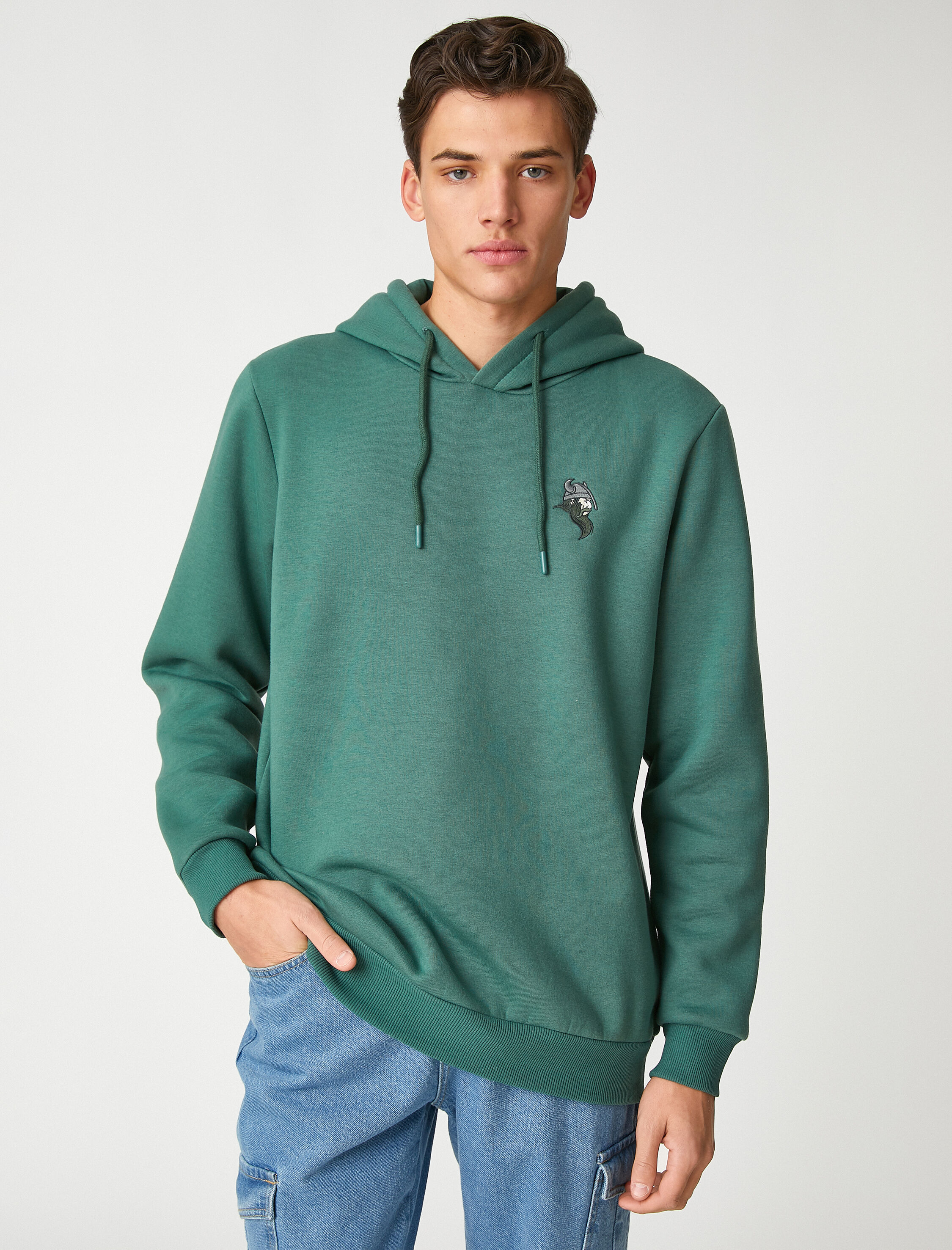   İşlemeli Kapşonlu Sweatshirt