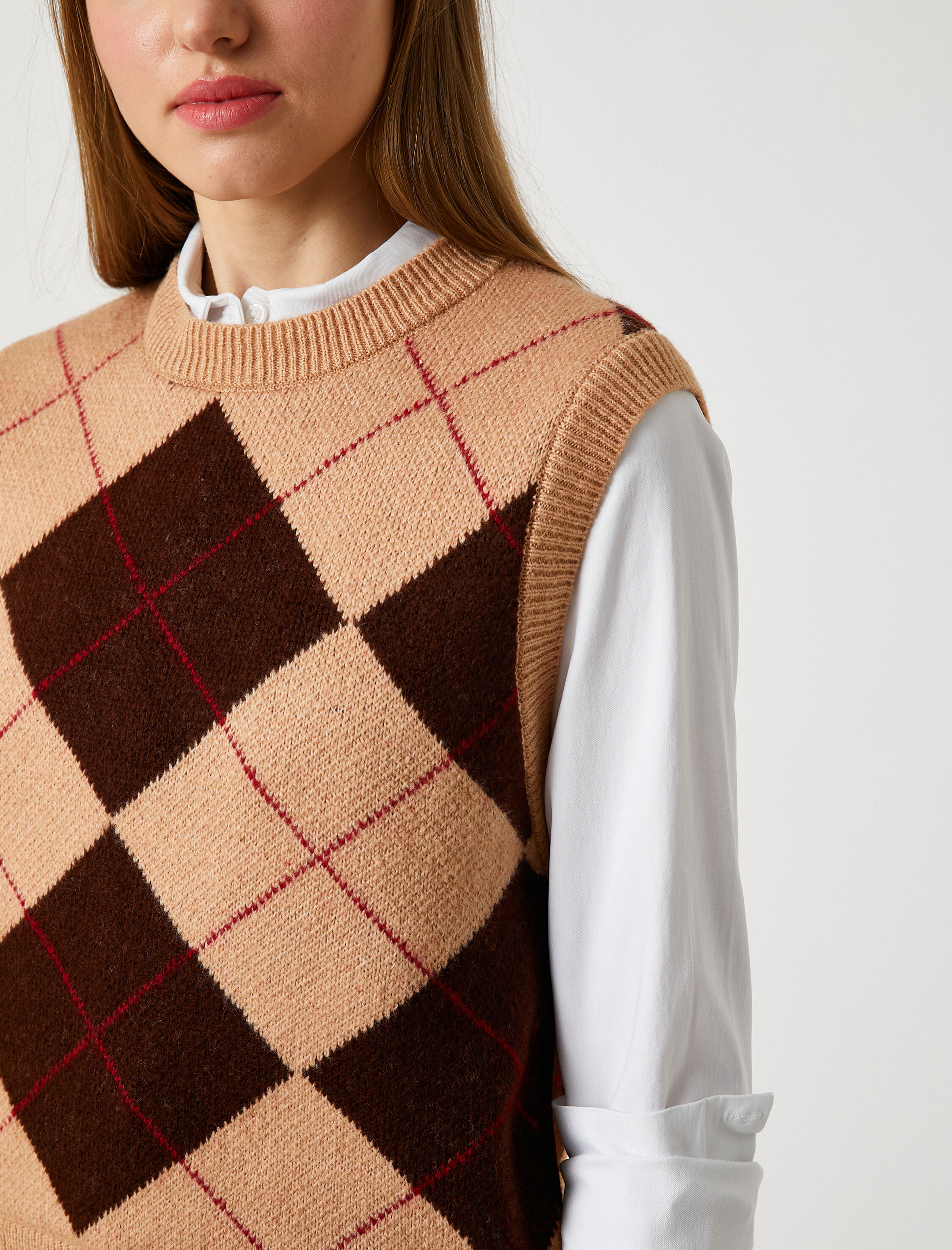   Ekoseli Örgü Süveter