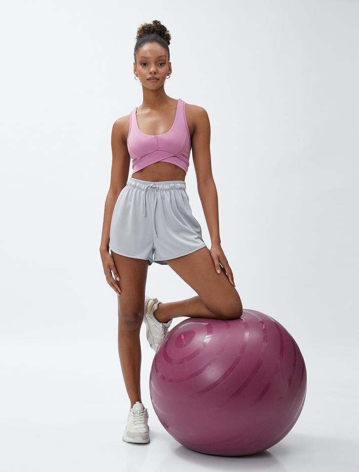  Mini Spor Şort Beli Bağlamalı