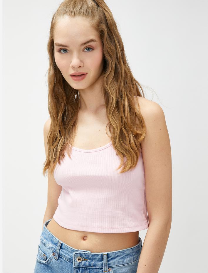  Crop Atlet Halter Yaka Dar Kesim