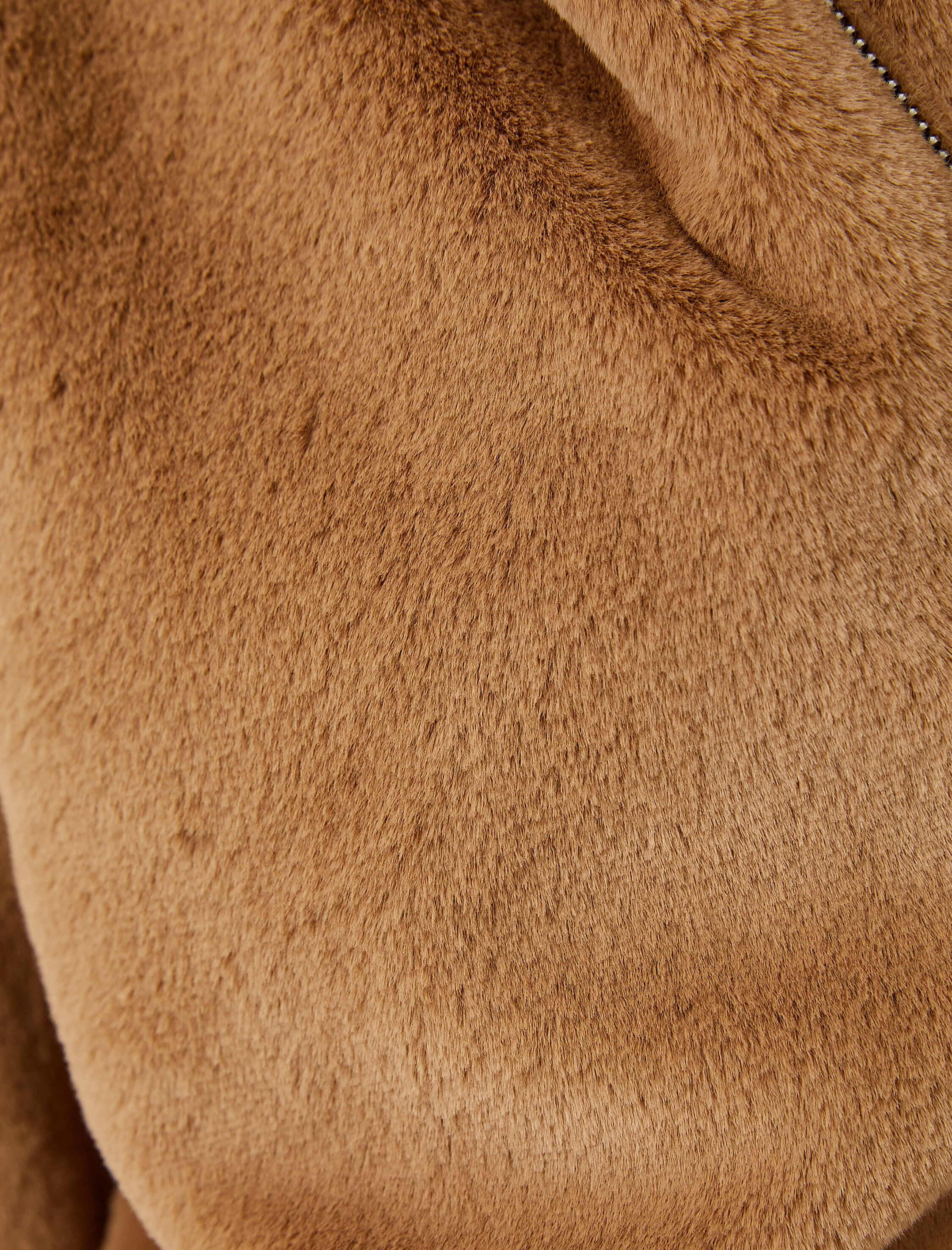 Peluş Mont Kapüşonlu Fermuarlı
