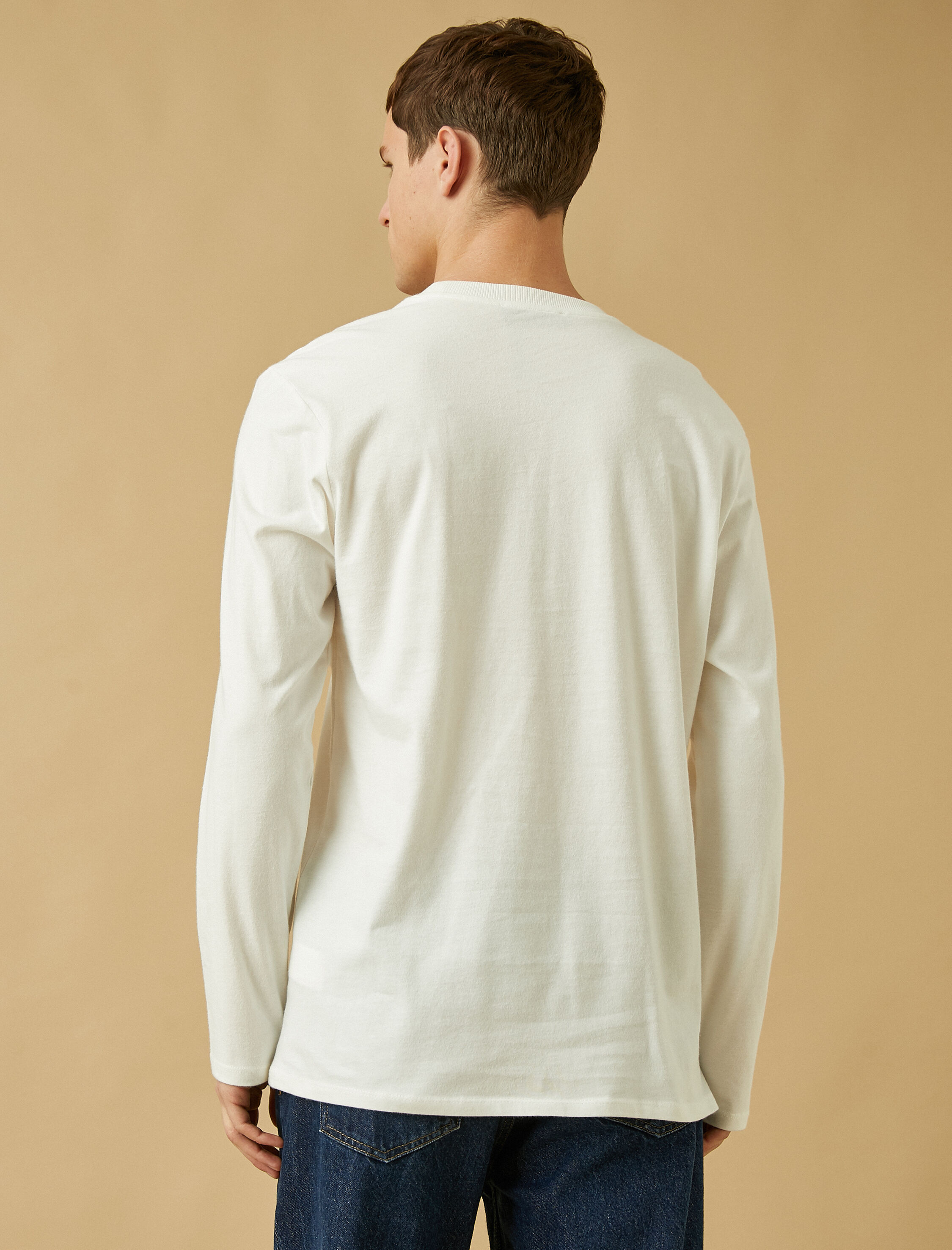   Uzun Kollu Tişört Çiçek İşlemeli Bisiklet Yaka Pamuklu