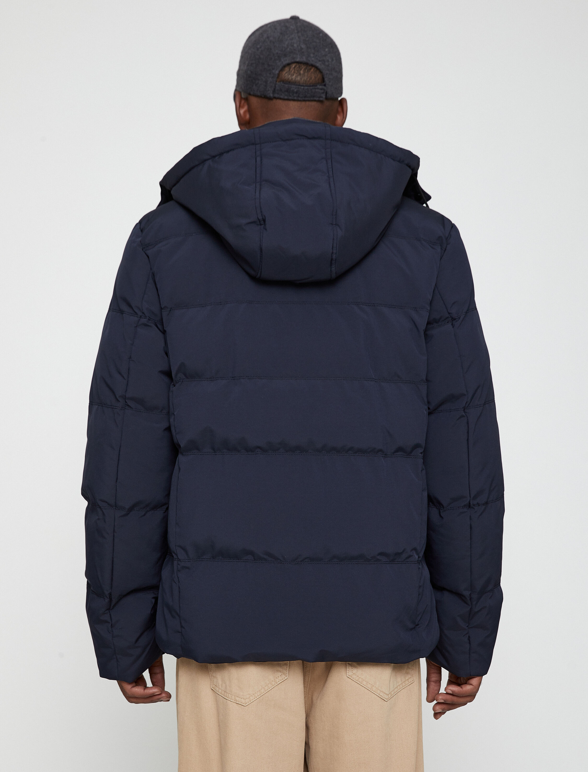   Kapşonlu Şişme Mont Cep Detaylı Su Geçirmez