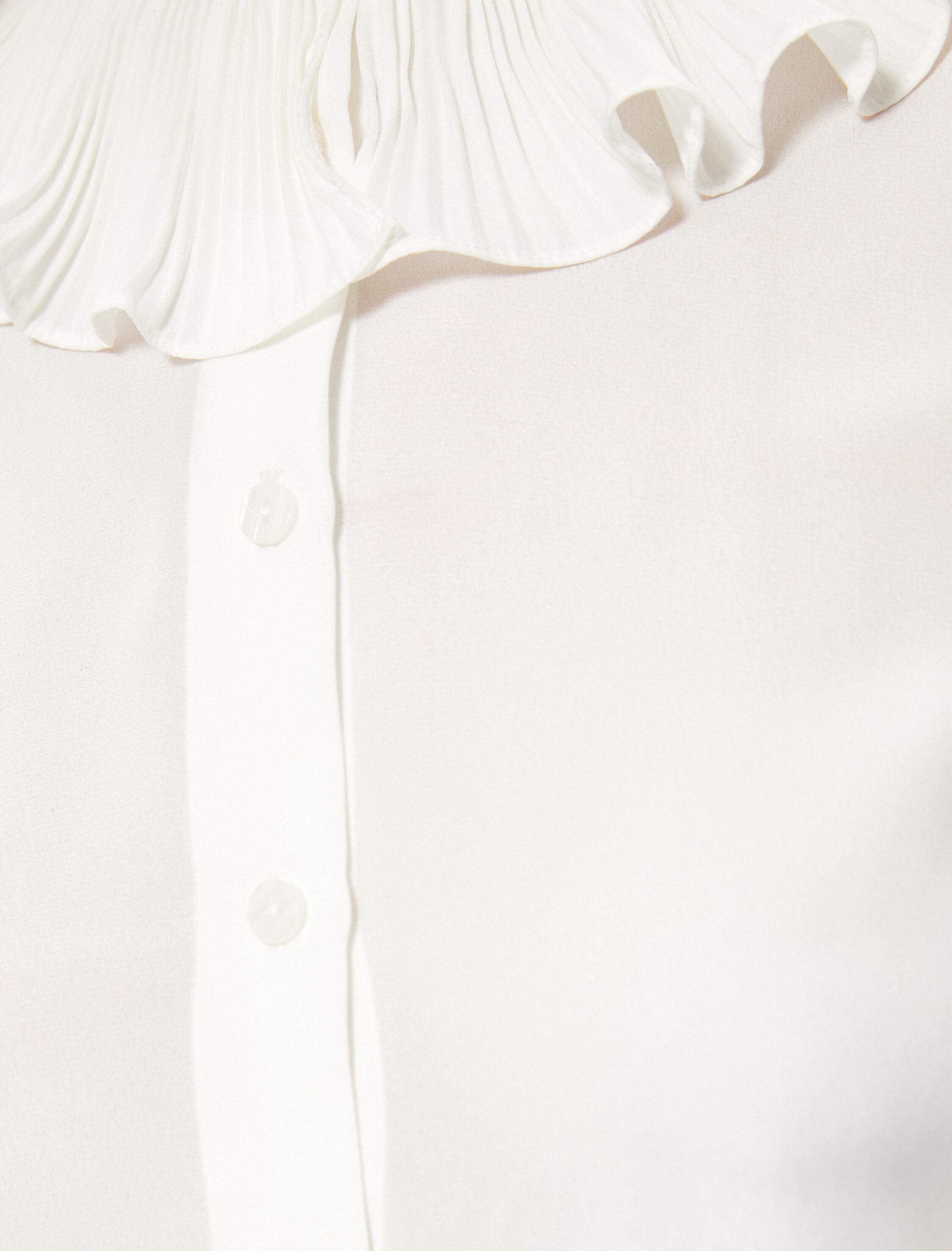   Yakası Fırfırlı Gömlek Uzun Kollu