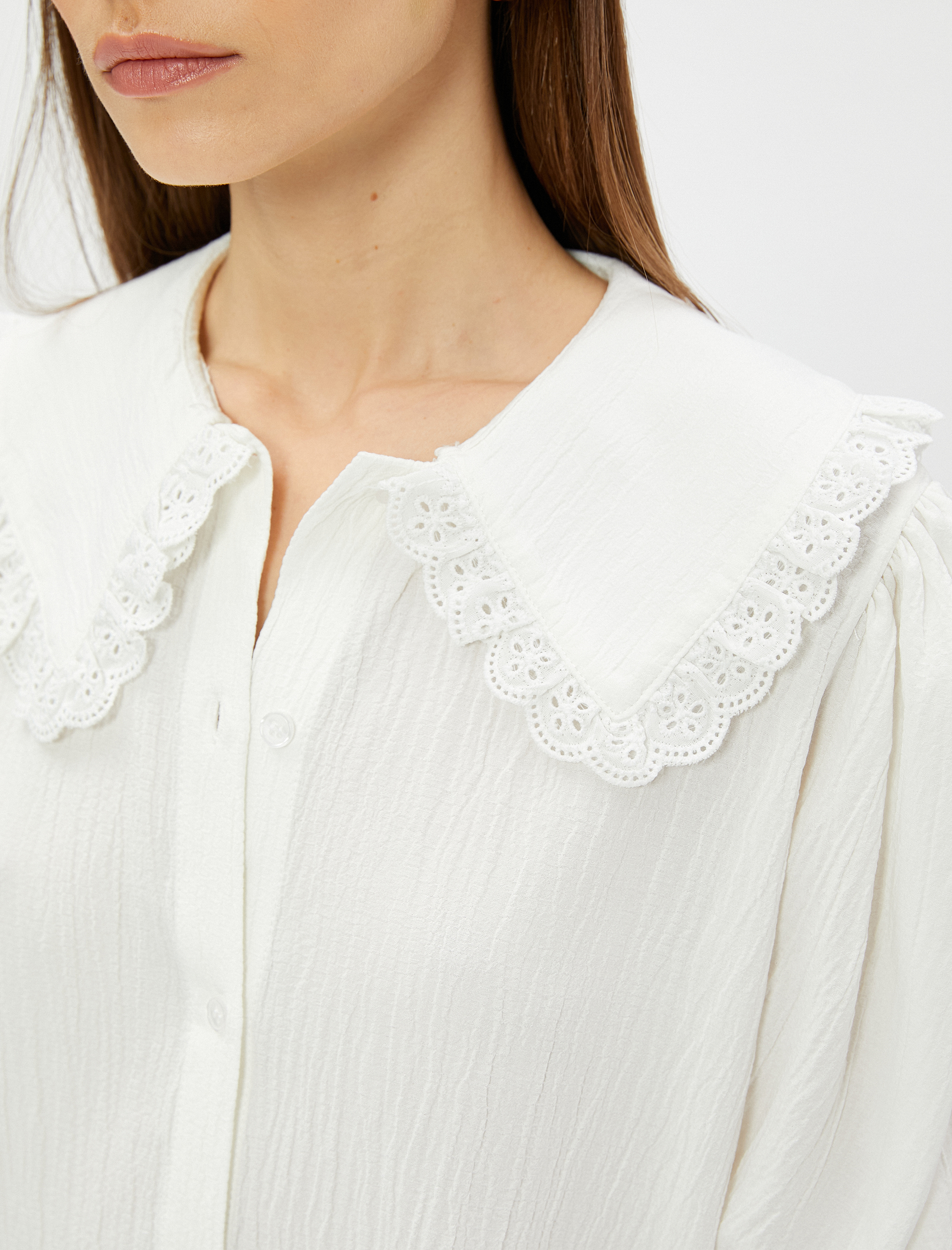   Bebe Yaka Gömlek Fisto Detaylı Balon Kol