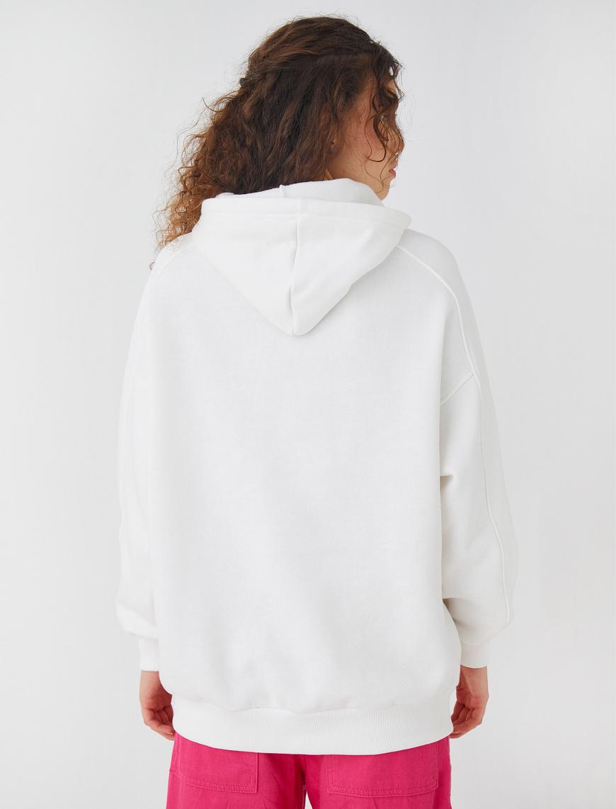   Oversize Kapüşonlu Sweatshirt İçi Polarlı