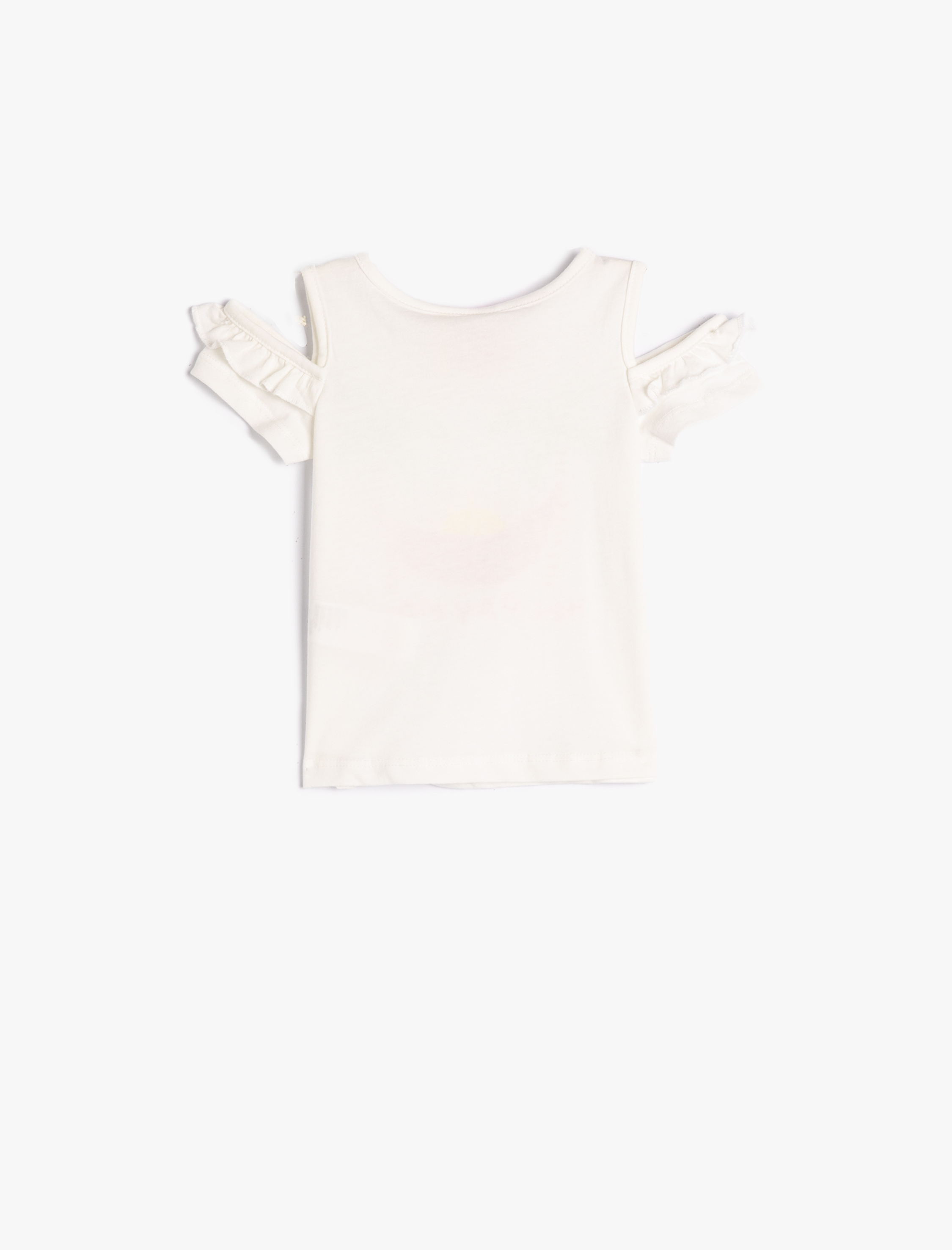  Kız Bebek Tişört Pencere Detaylı Baskılı Kısa Kollu Bisiklet Yaka Pamuklu