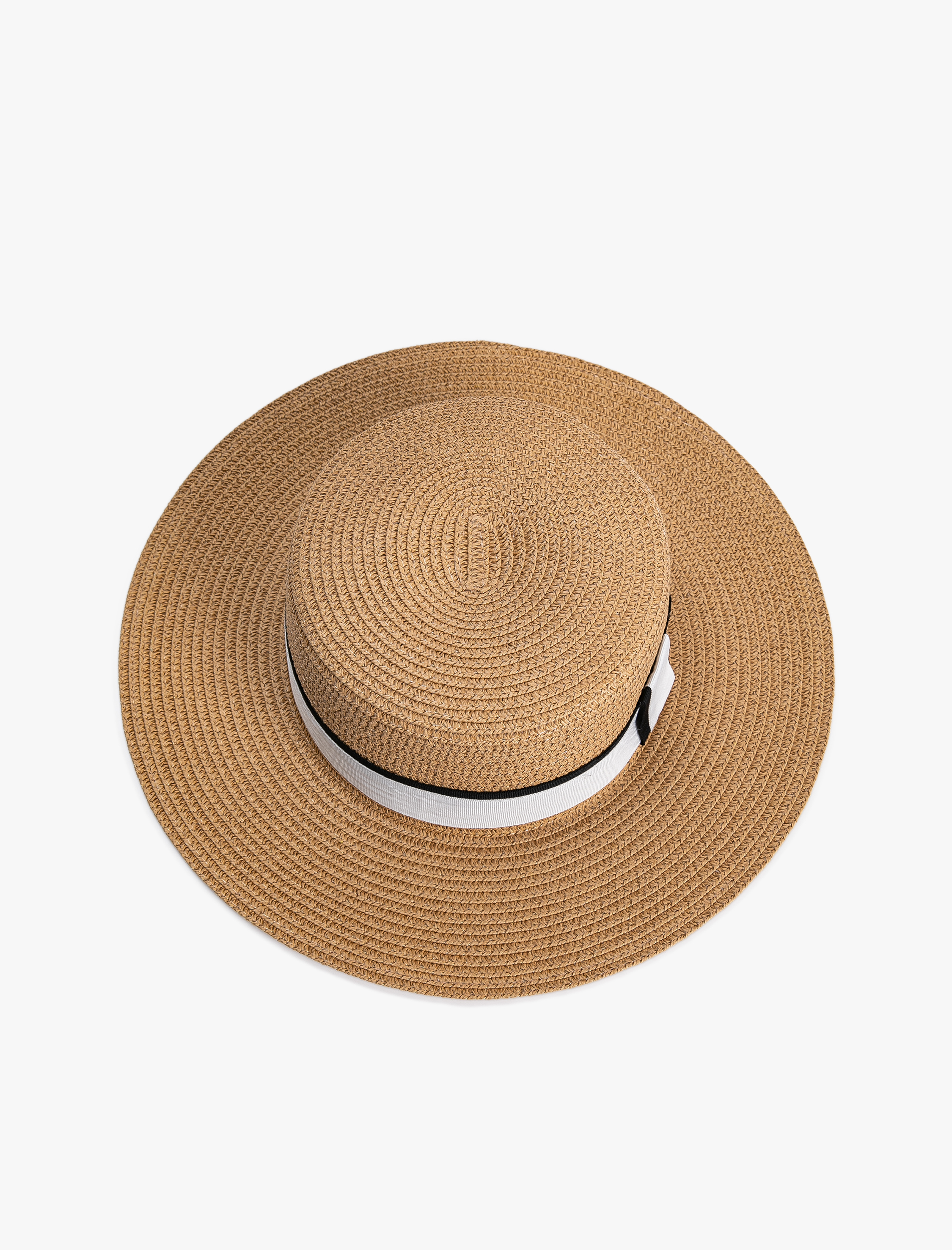  Kadın Hasır Şapka Bant Detaylı