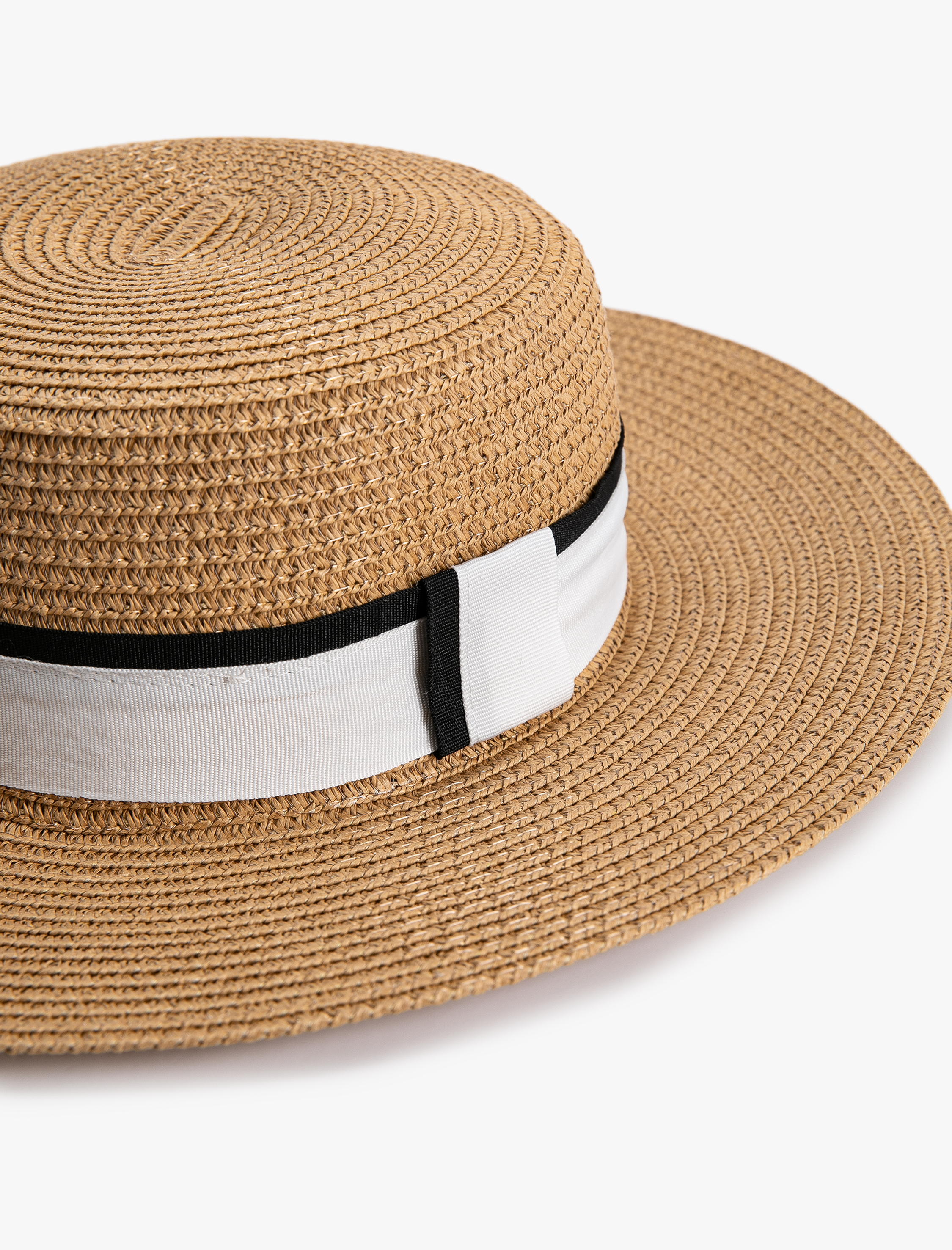  Kadın Hasır Şapka Bant Detaylı