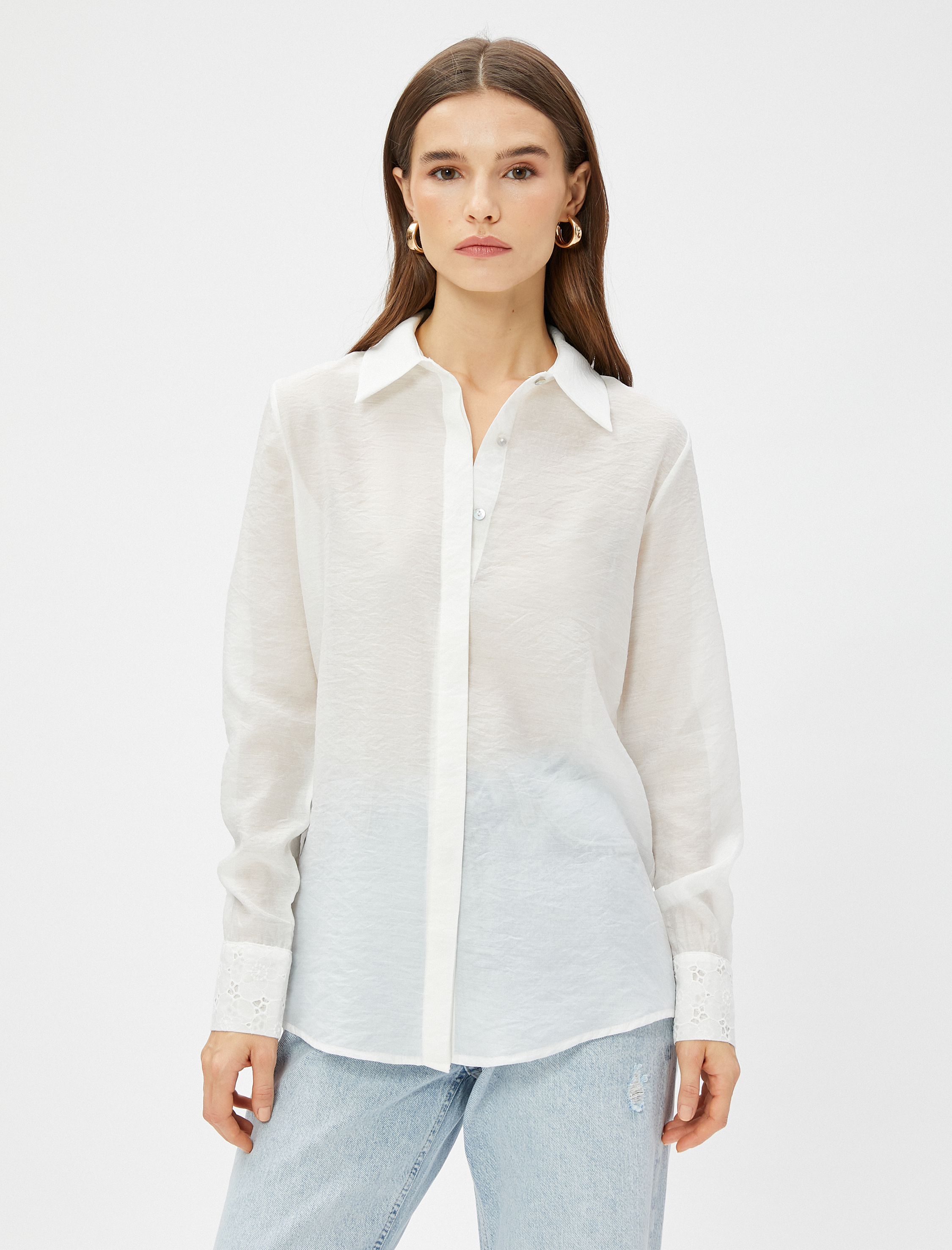   Basic Viskon Gömlek Uzun Kollu