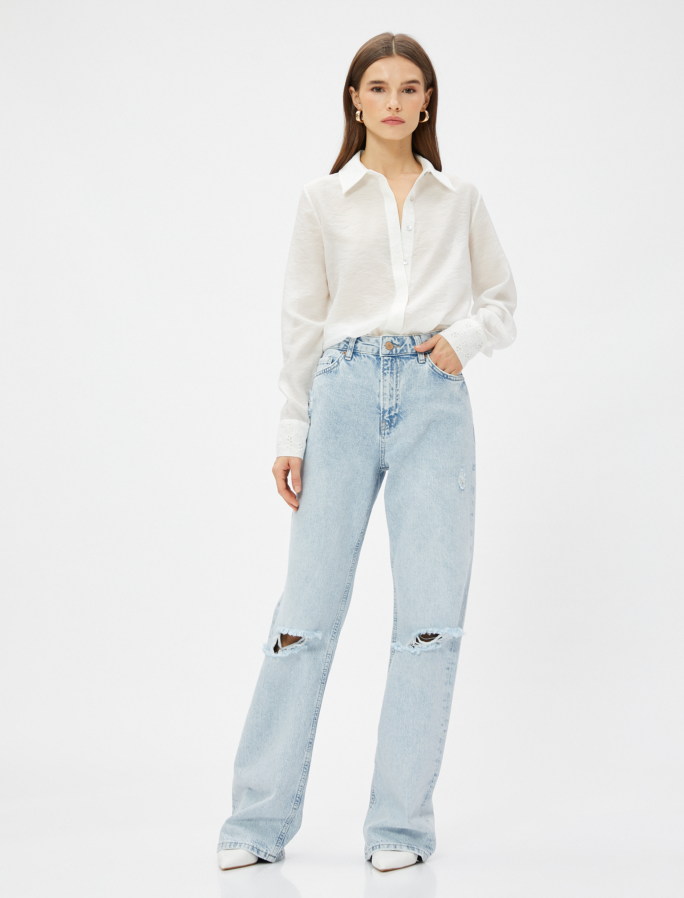   Basic Viskon Gömlek Uzun Kollu