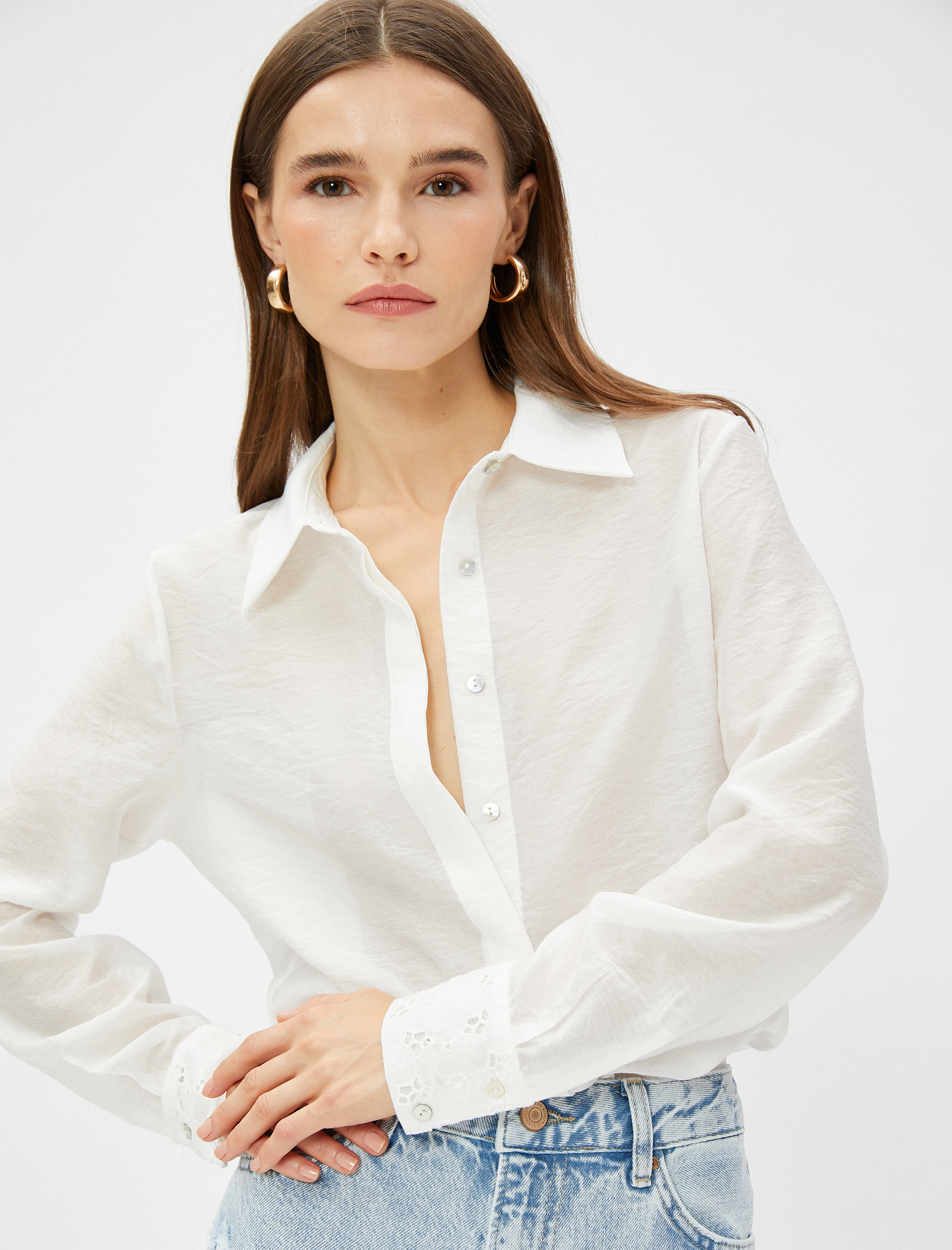   Basic Viskon Gömlek Uzun Kollu