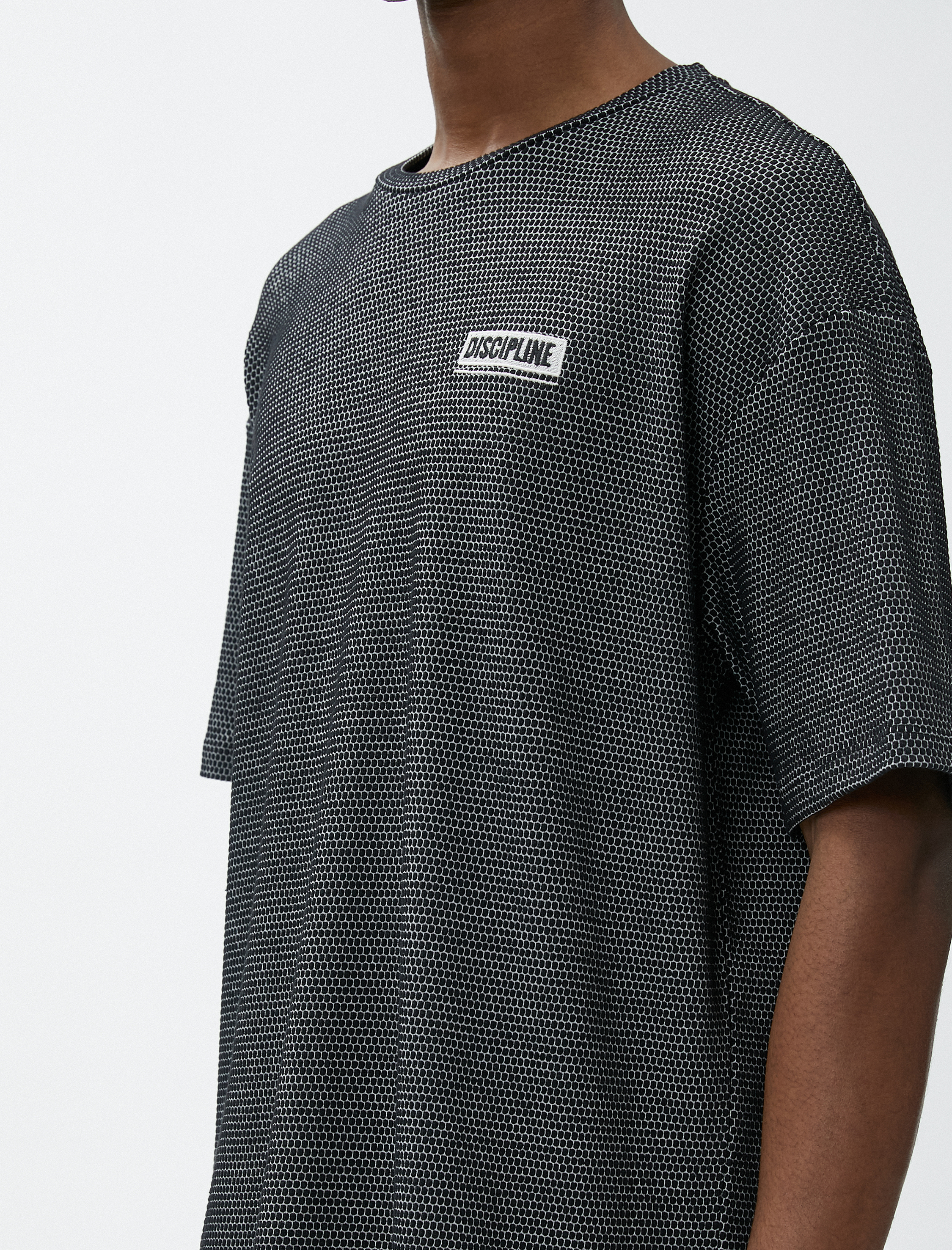   Slogan Baskılı Tişört Dokulu Bisiklet Yaka Kısa Kollu