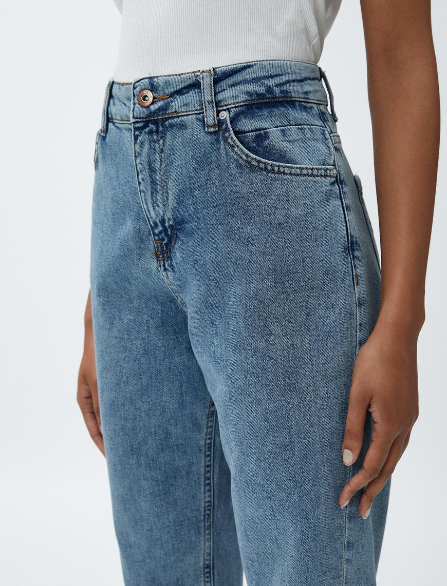   Yüksek Bel Kot Pantolon Rahat Kesim - Mom Jeans