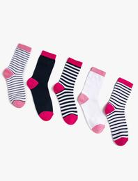 5'li Desenli Basic Çorap