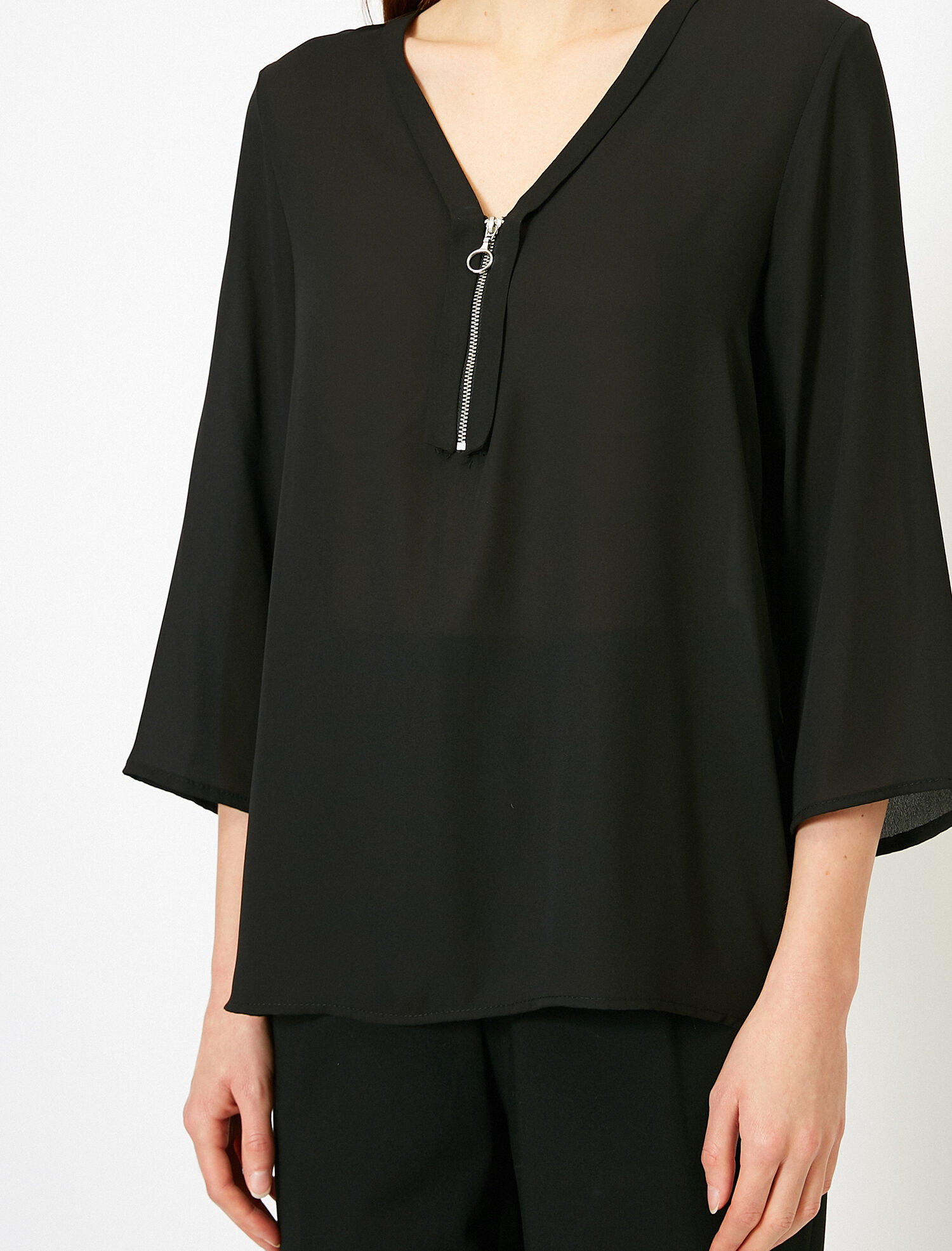 Fermuar Detaylı Bluz