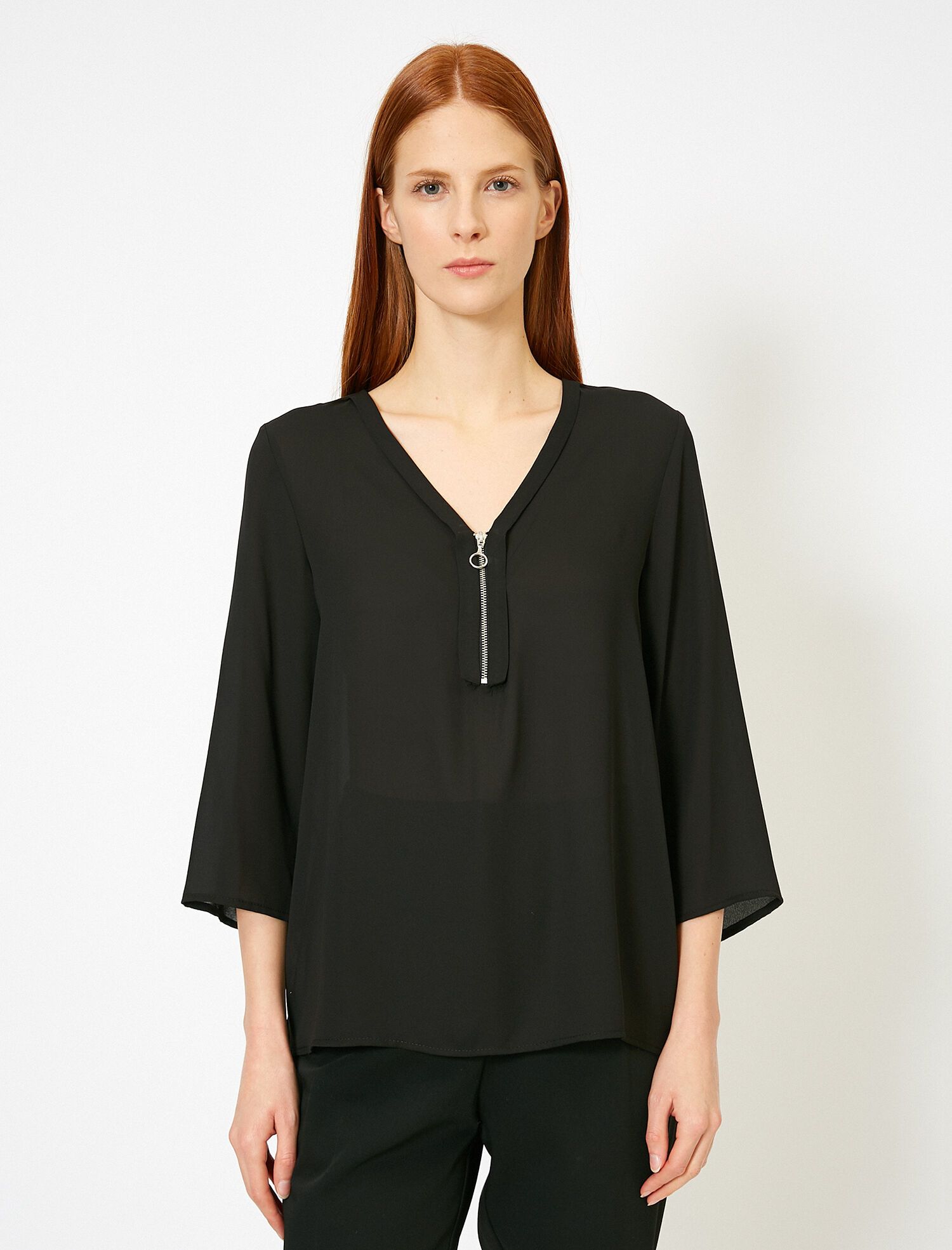 Fermuar Detaylı Bluz