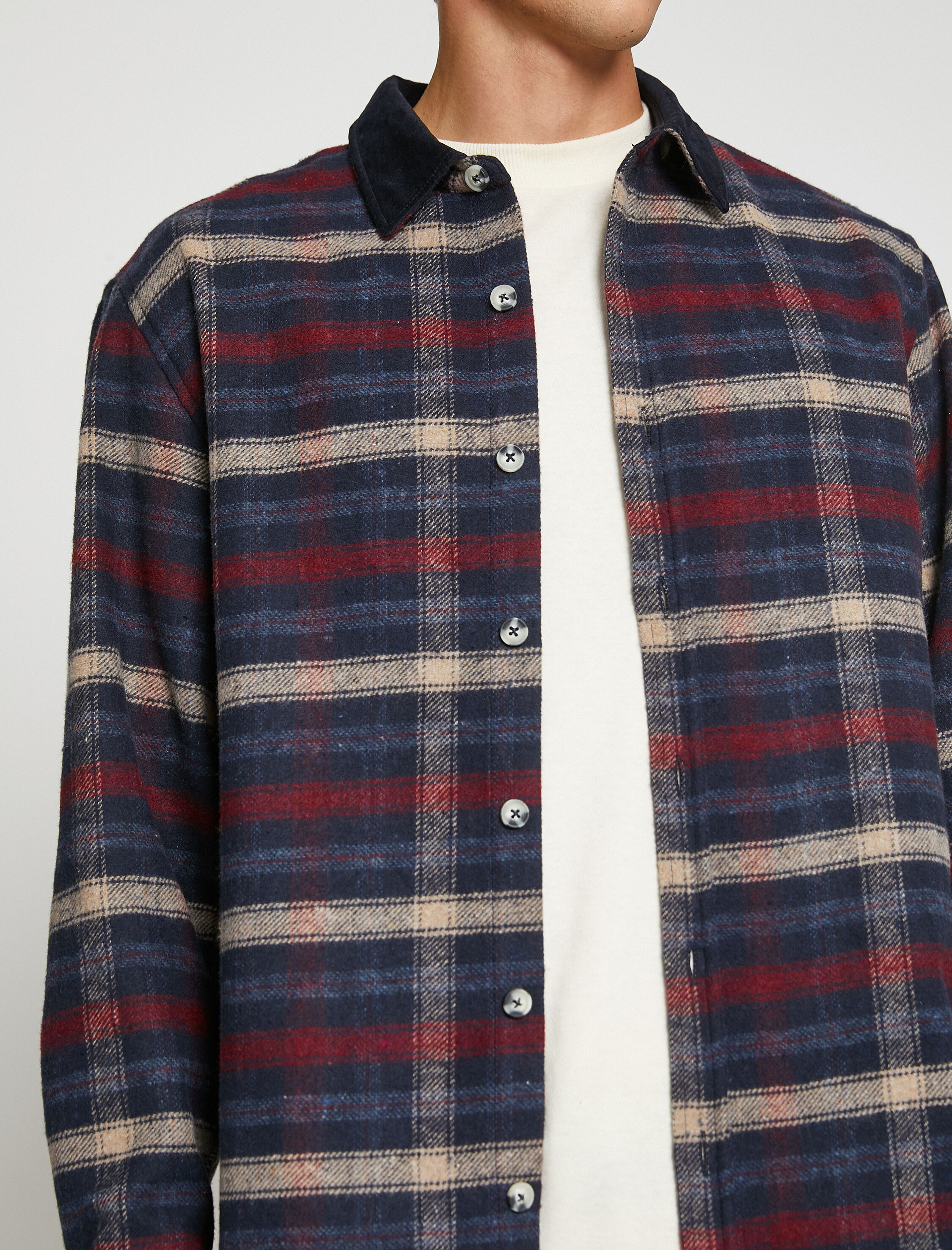   Ekoseli Oduncu Gömleği Yaka Detaylı