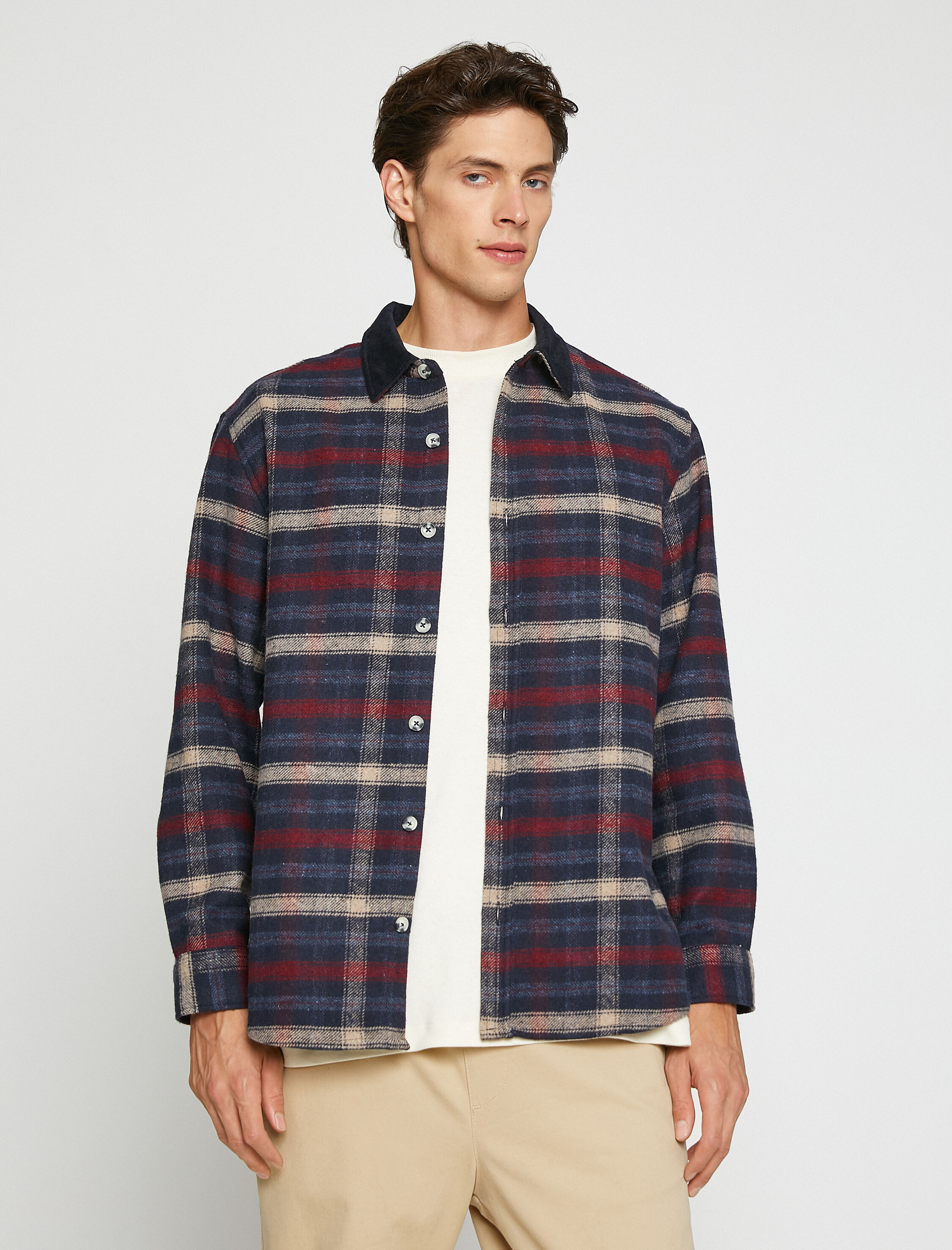   Ekoseli Oduncu Gömleği Yaka Detaylı