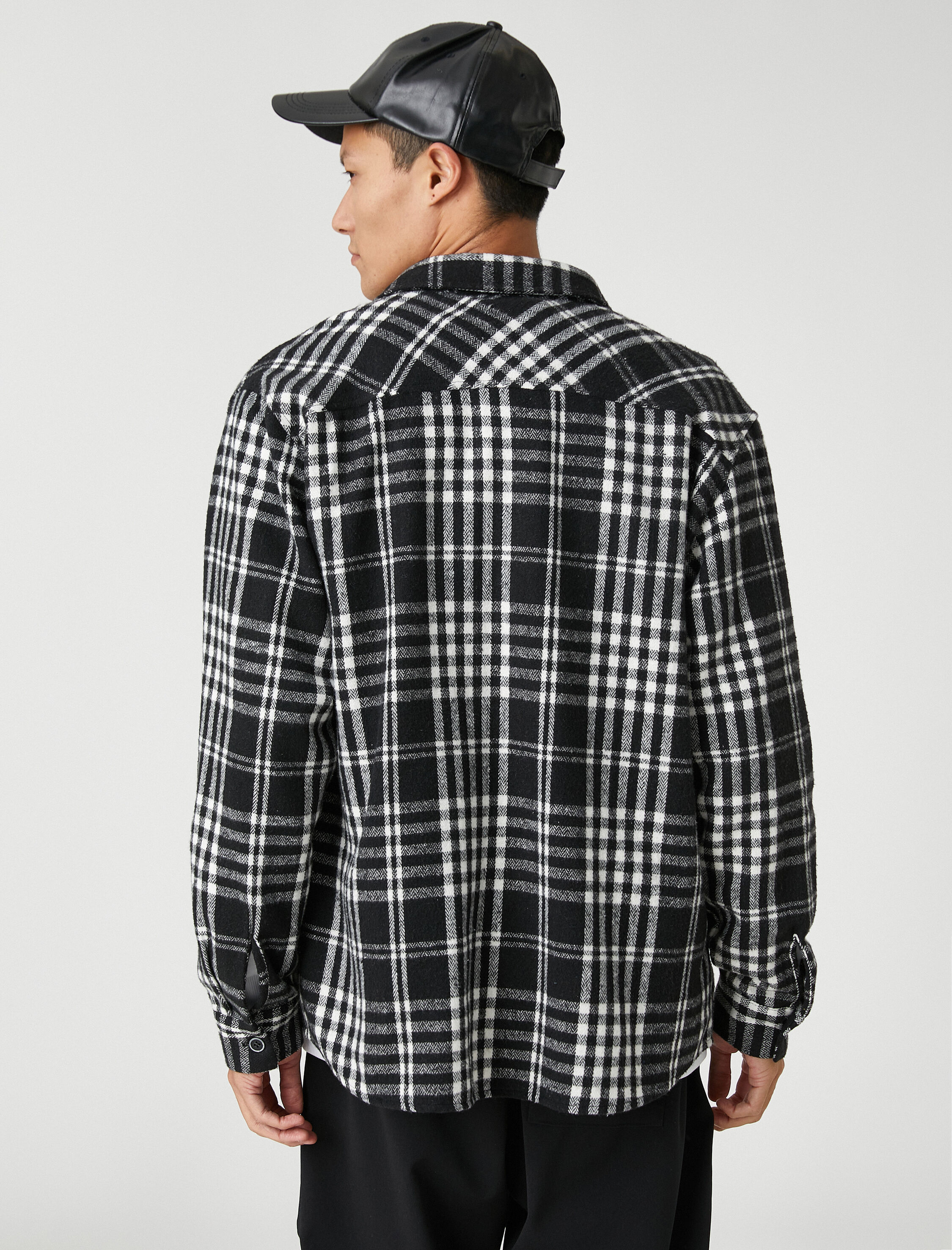   Ekoseli Oduncu Gömleği Klasik Manşet Yaka Uzun Kollu