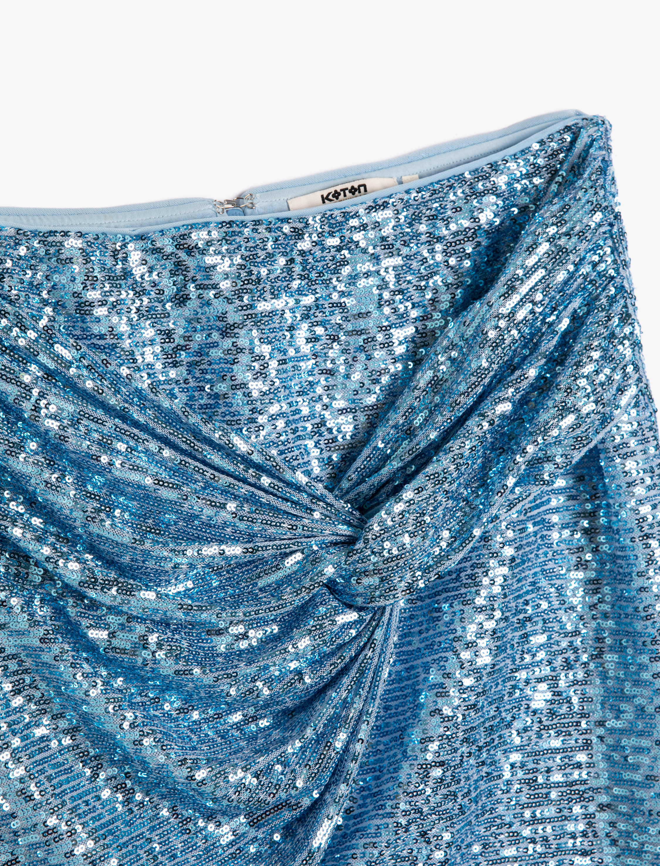   Abiye Payetli Pullu Mini Etek Drapeli