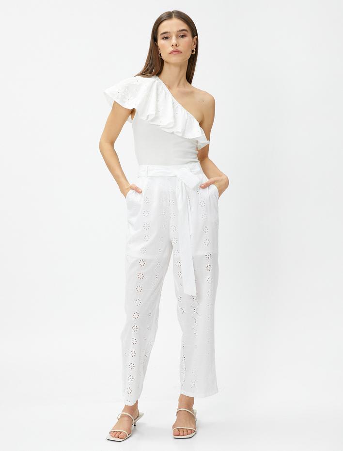  Crop Fisto Pantolon Kemer Detaylı