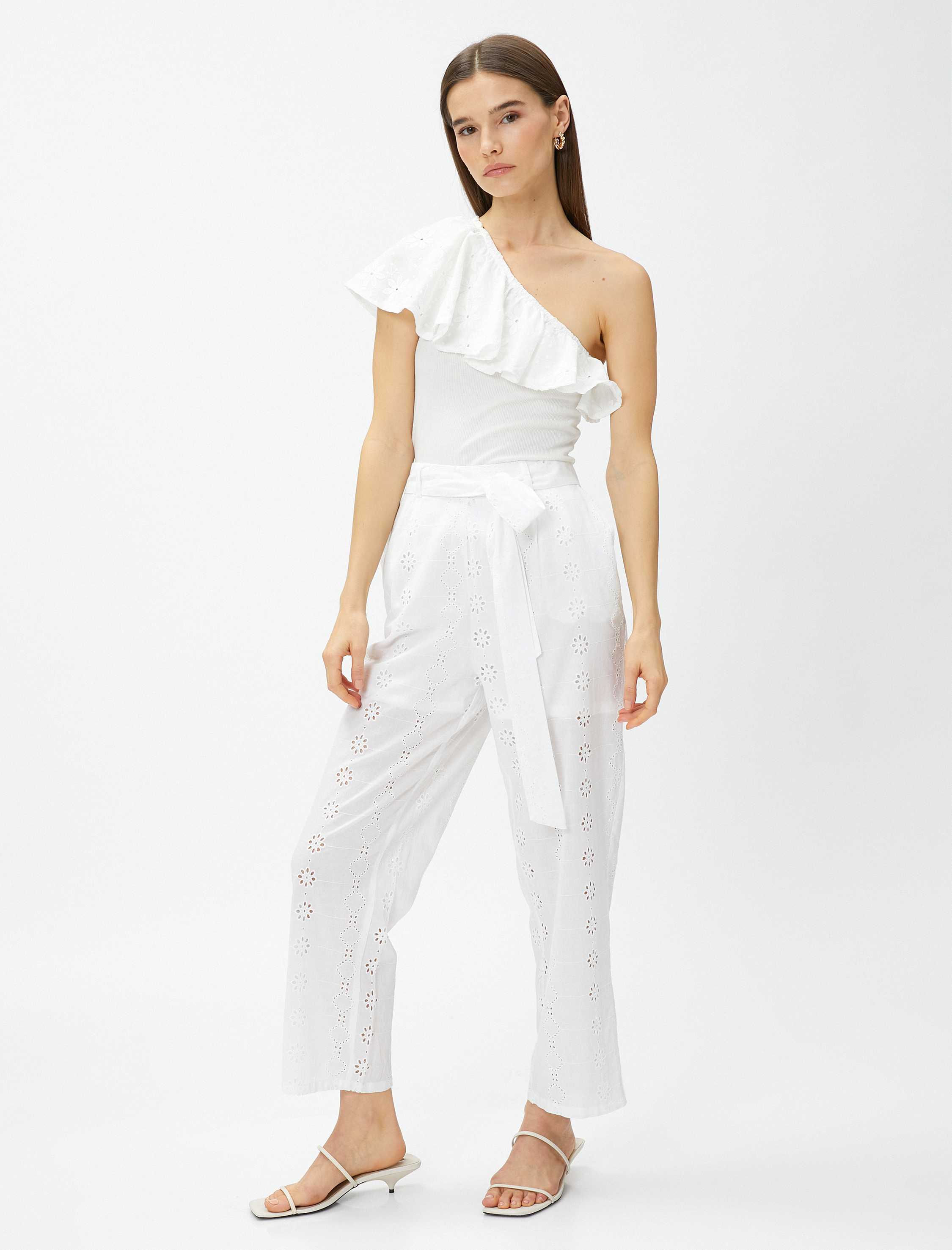   Crop Fisto Pantolon Kemer Detaylı