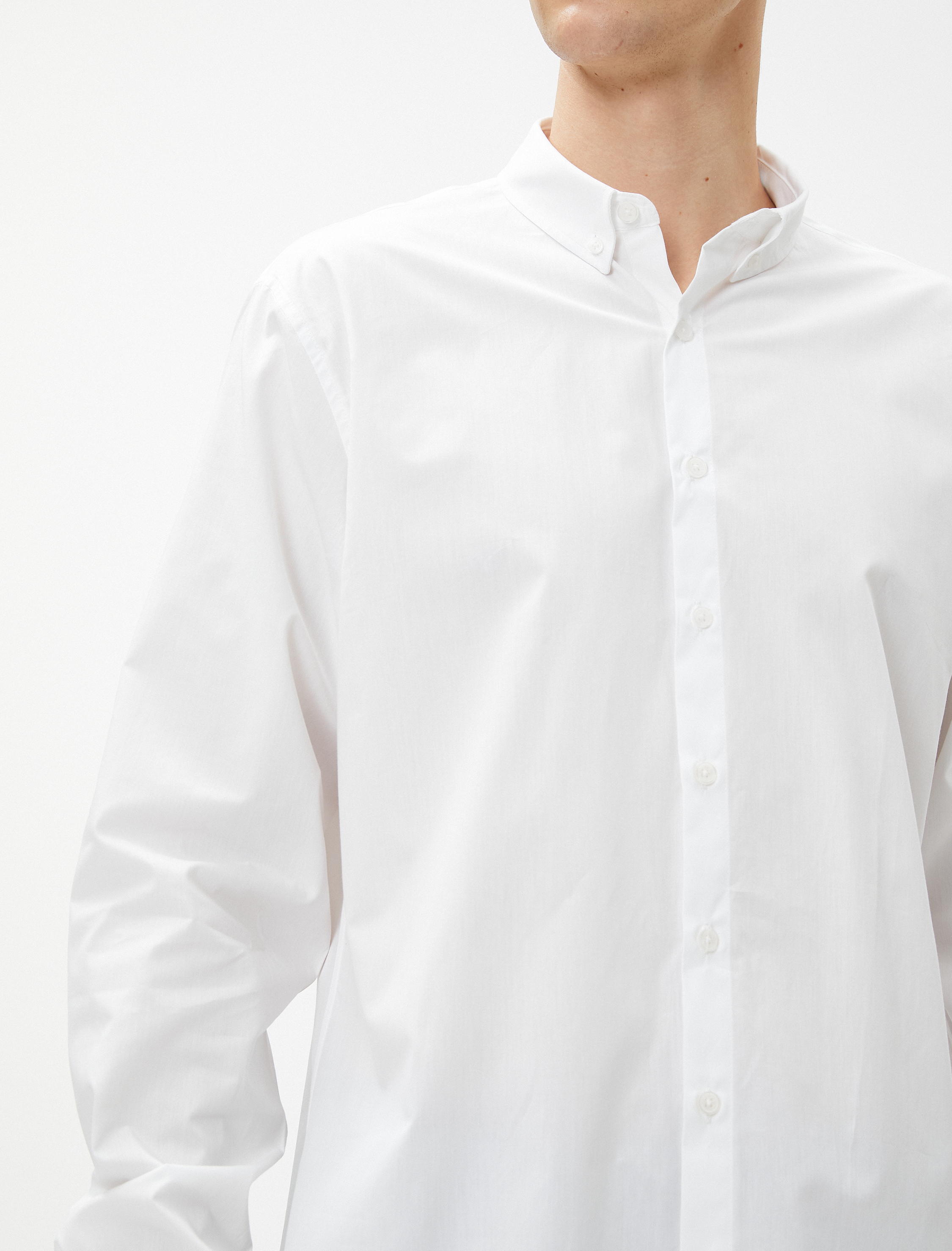   Basic Gömlek Klasik Yaka Uzun Kollu Düğmeli Pamuklu Non Iron