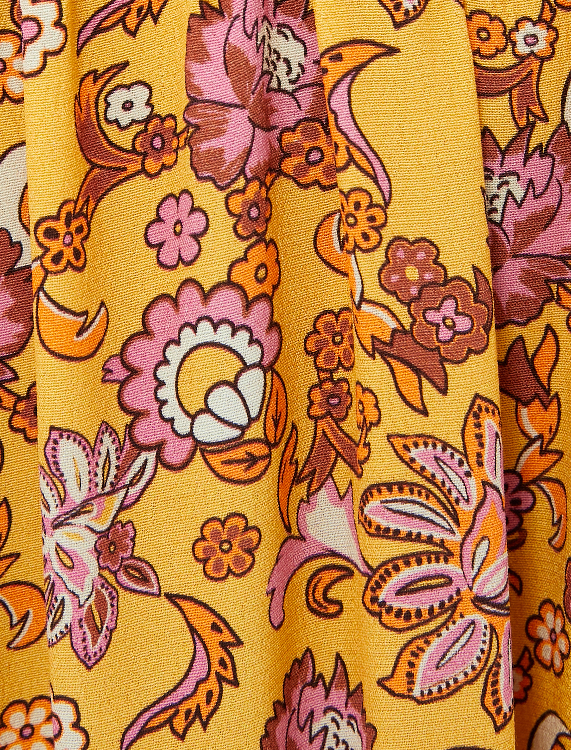   Etnik Desenli Uzun Etek Beli Lastikli