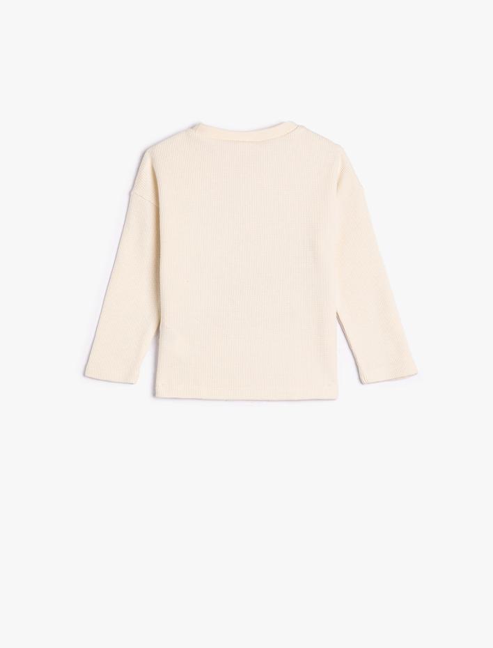 Erkek Bebek Tişört Uzun Kollu Bisiklet Yaka Köpek Baskılı Pamuklu