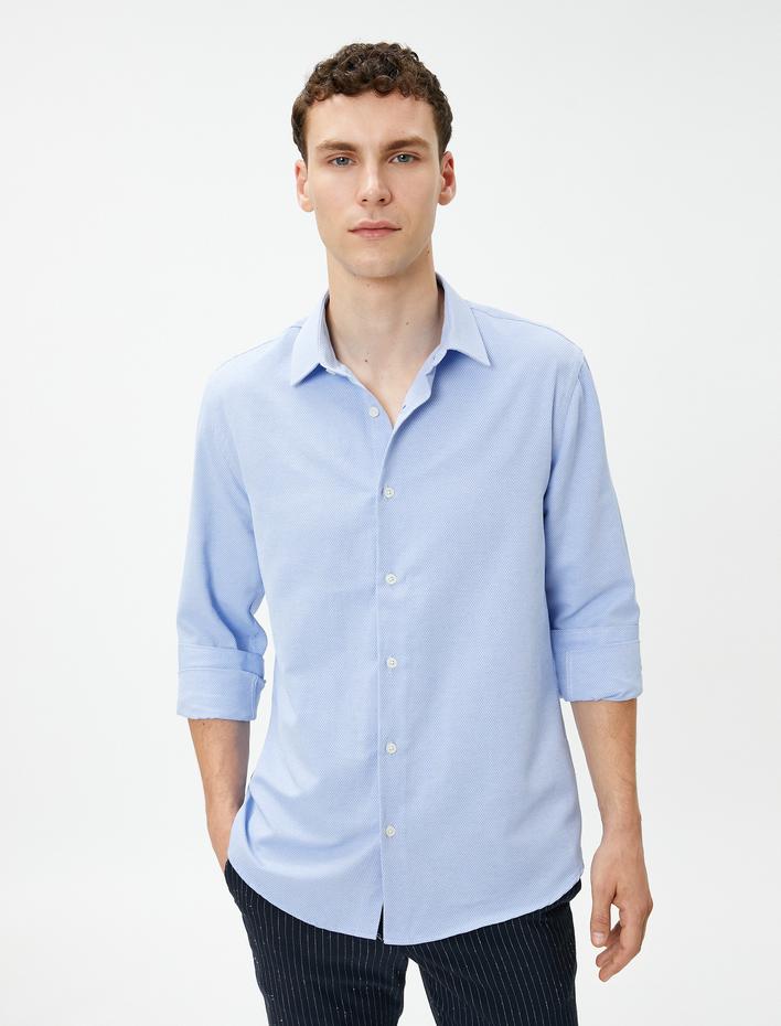  Basic Gömlek Klasik Yaka Uzun Kollu Düğmeli Non Iron