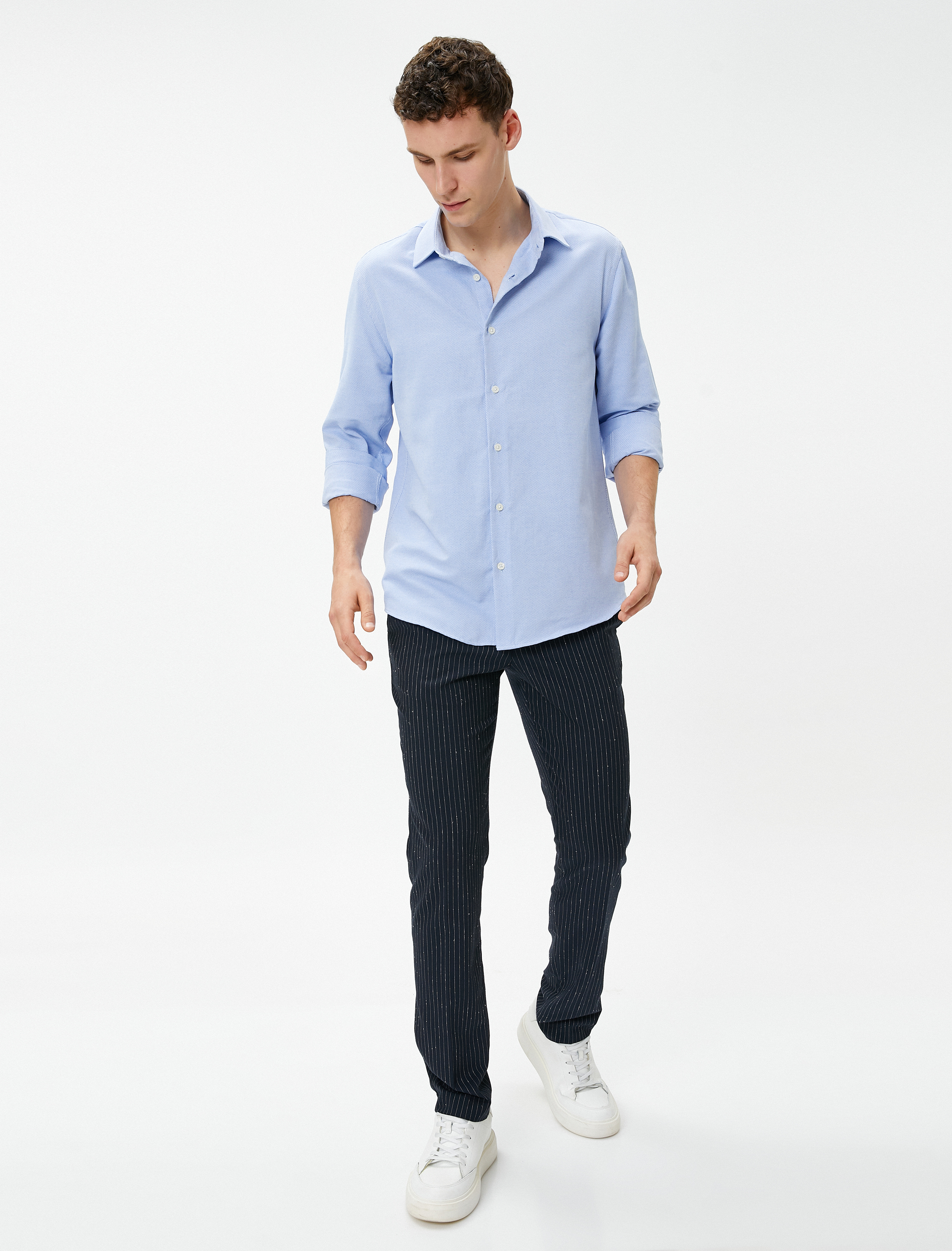   Basic Gömlek Klasik Yaka Uzun Kollu Düğmeli Non Iron