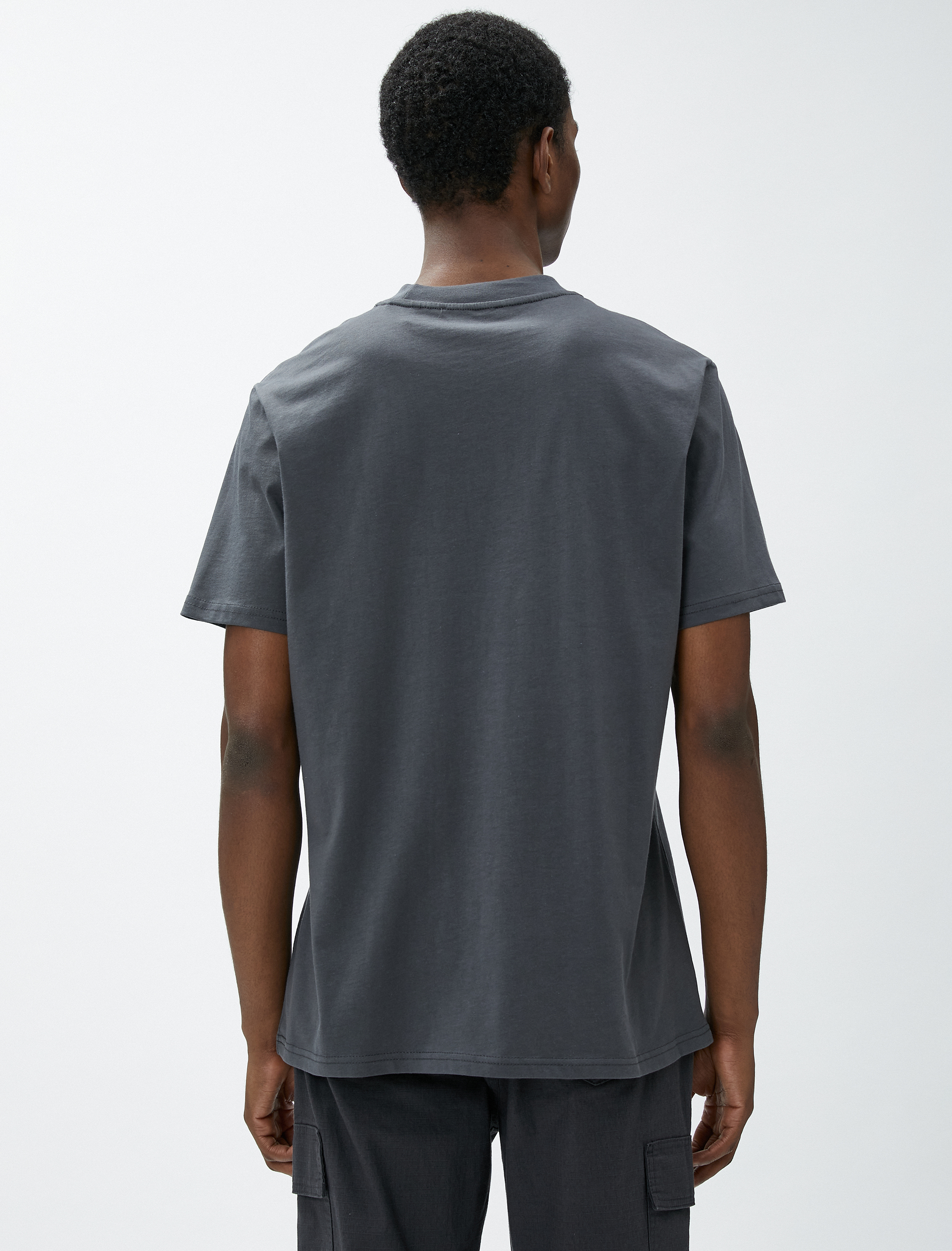   Basic Tişört Bisiklet Yaka Kısa Kollu Pamuklu