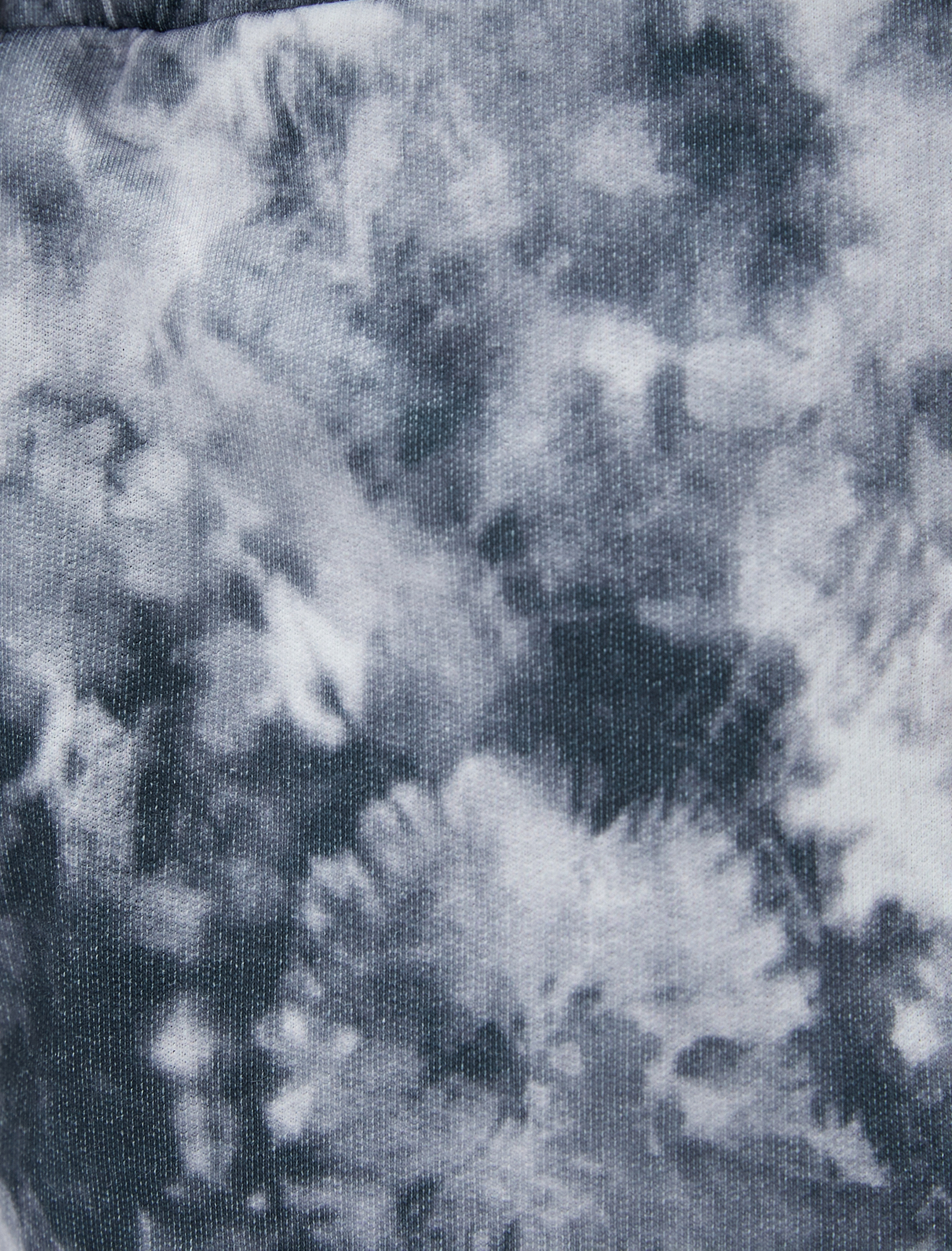   Beli Bağcıklı Şort Soyut Baskı Detaylı Cepli