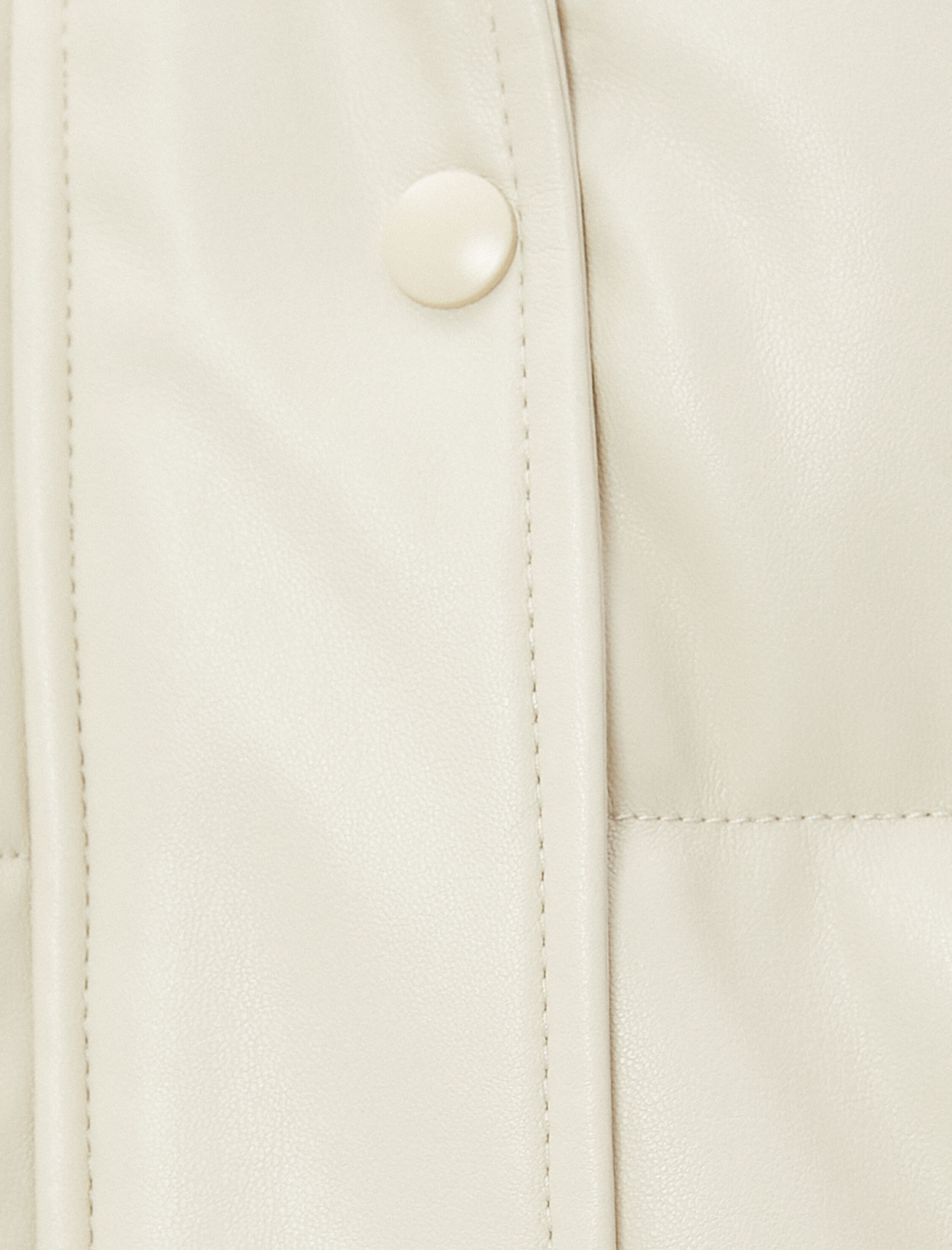   Deri Görünümlü Şişme Yelek Dik Yaka Cep Detaylı