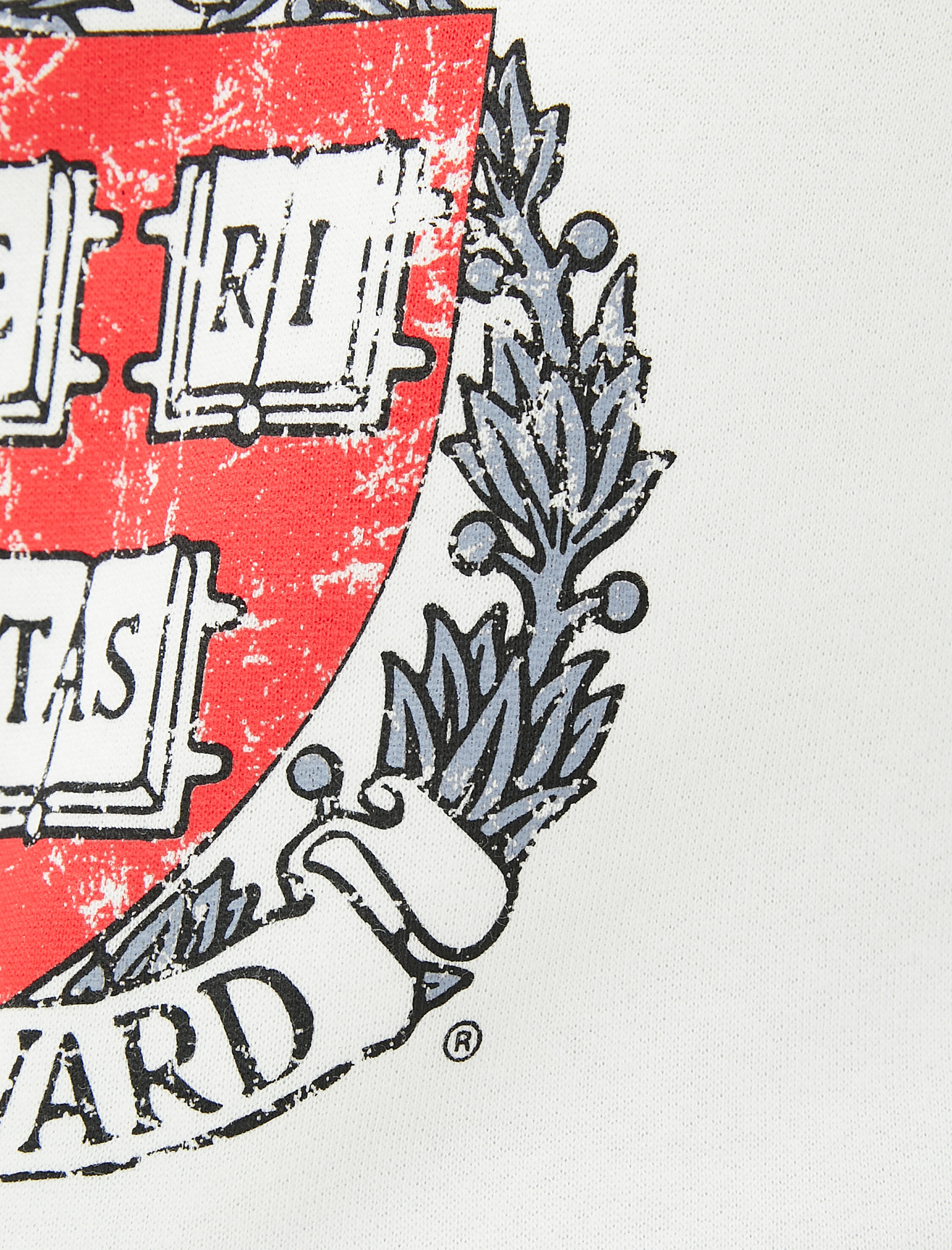   Şardonlu Kolej Sweatshirt Oversize Harvard Lisanslı Bisiklet Yaka