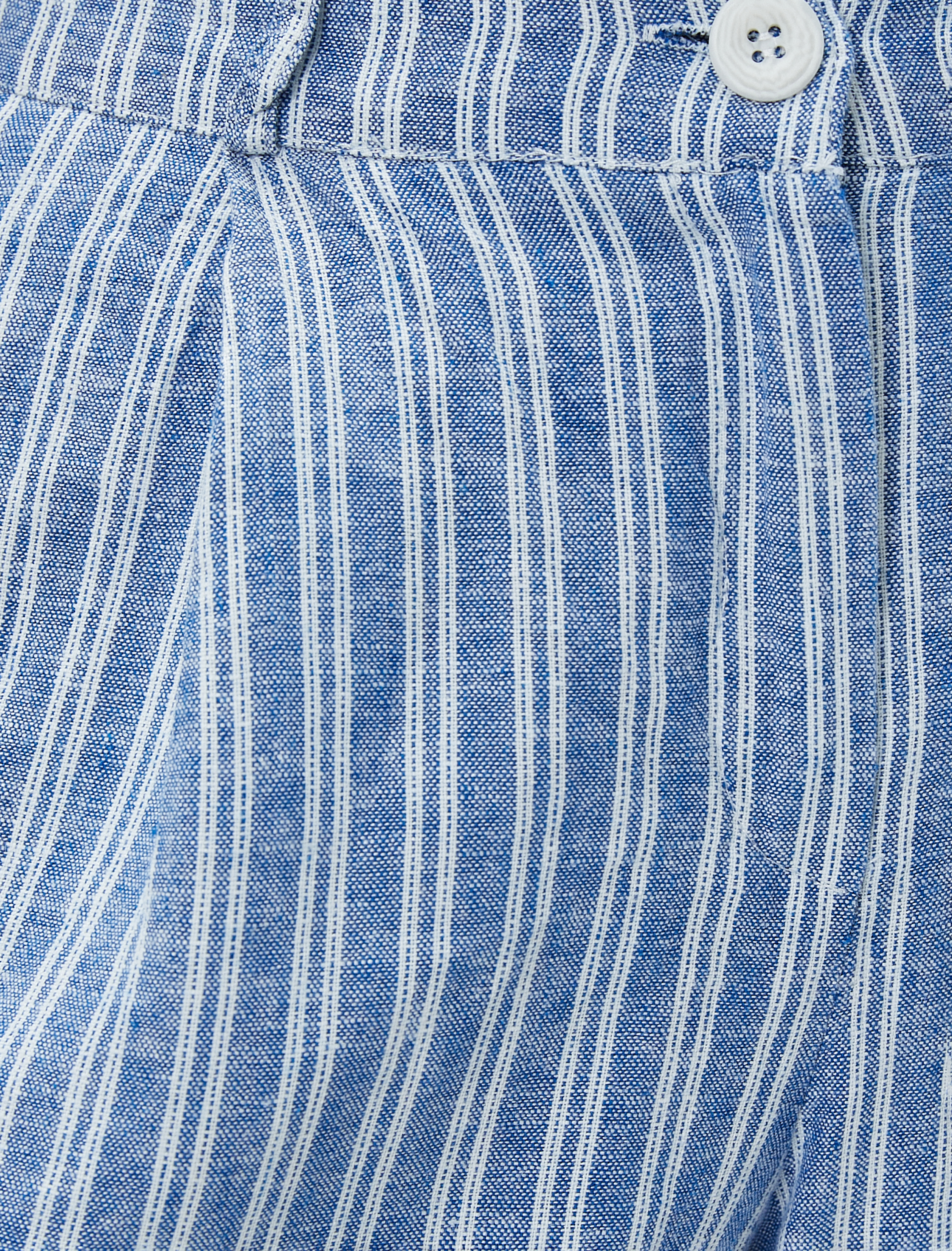   Keten Karışımlı Şort Cepli Duble Paça