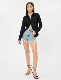 Slim Fit Gömlek Uzun Kollu Bürümcük Kumaş