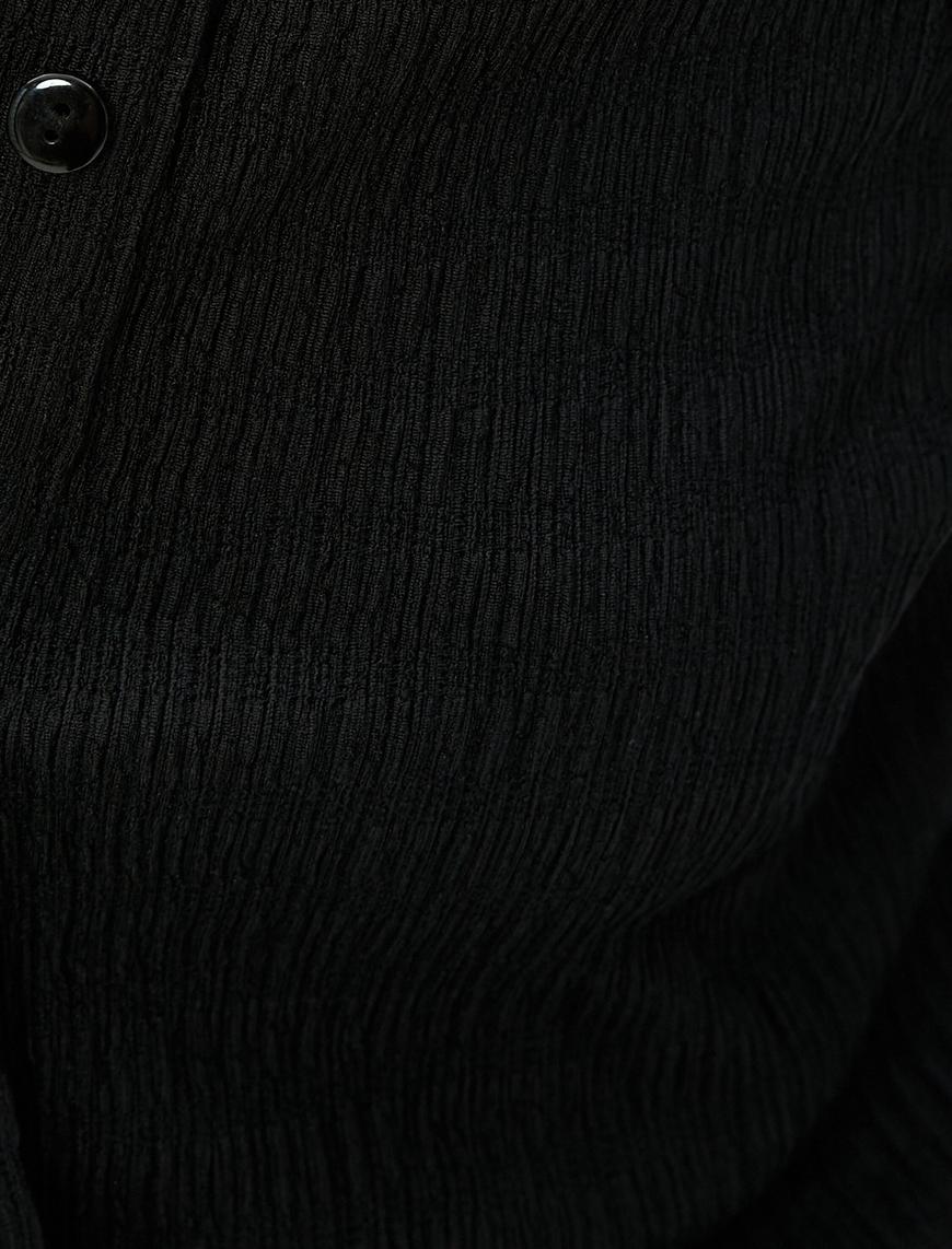   Slim Fit Gömlek Uzun Kollu Bürümcük Kumaş