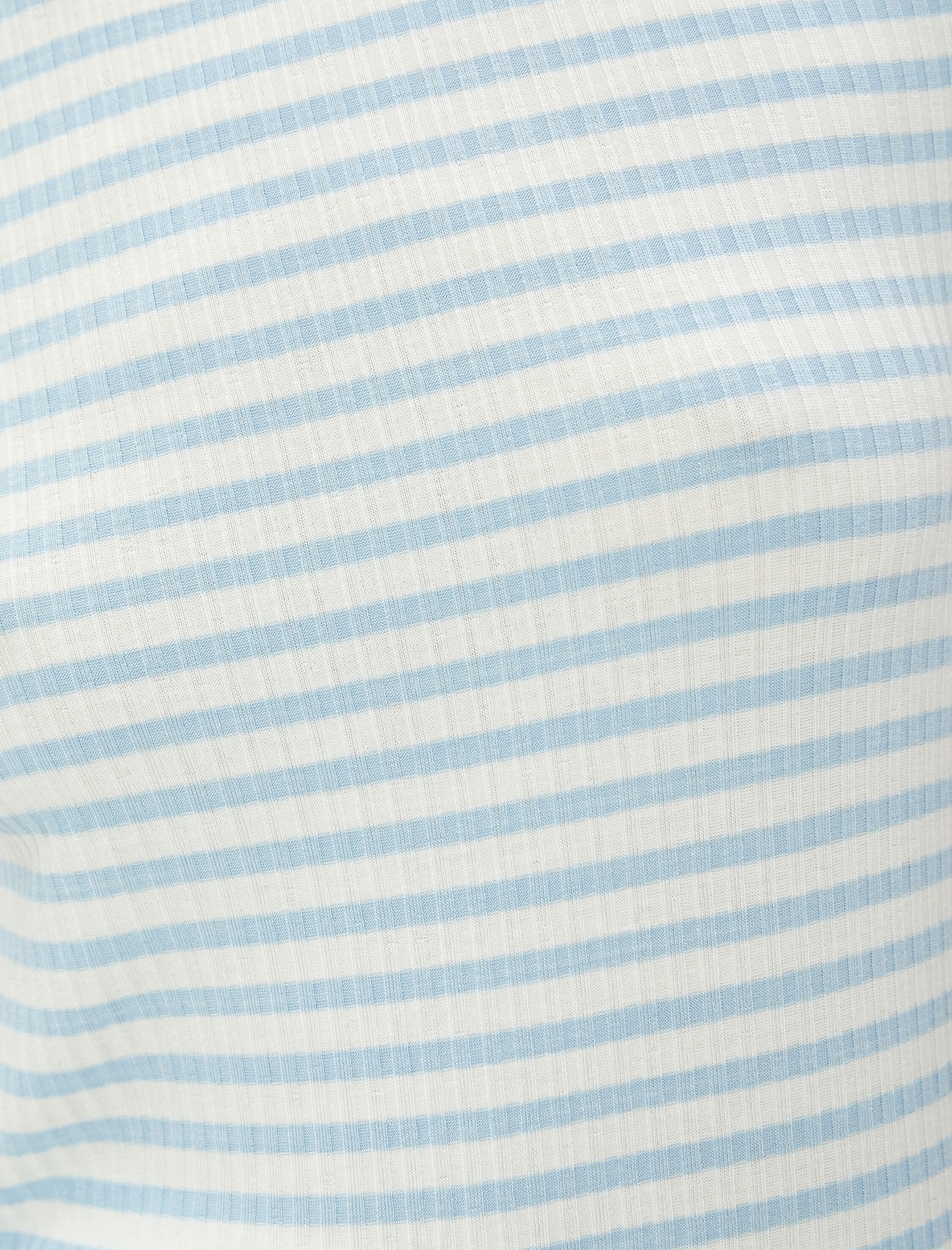   Ribanalı Tişört Slim Fit Kısa Kollu Bisiklet Yaka