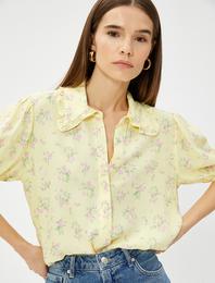 Bebe Yaka Gömlek Fisto Detaylı Balon Kol