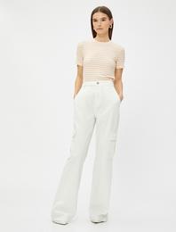 Ribanalı Tişört Slim Fit Kısa Kollu Bisiklet Yaka