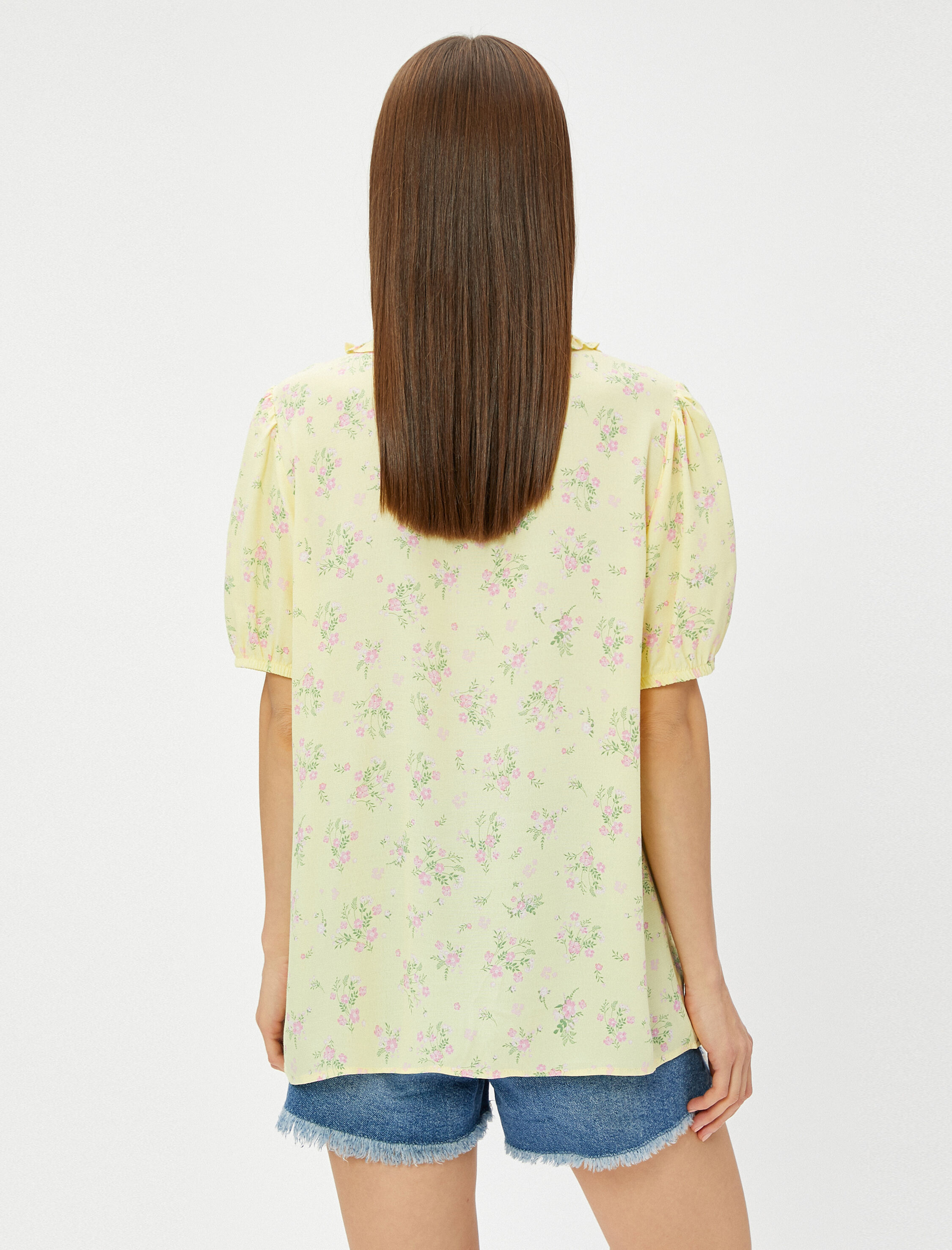   Bebe Yaka Gömlek Fisto Detaylı Balon Kol