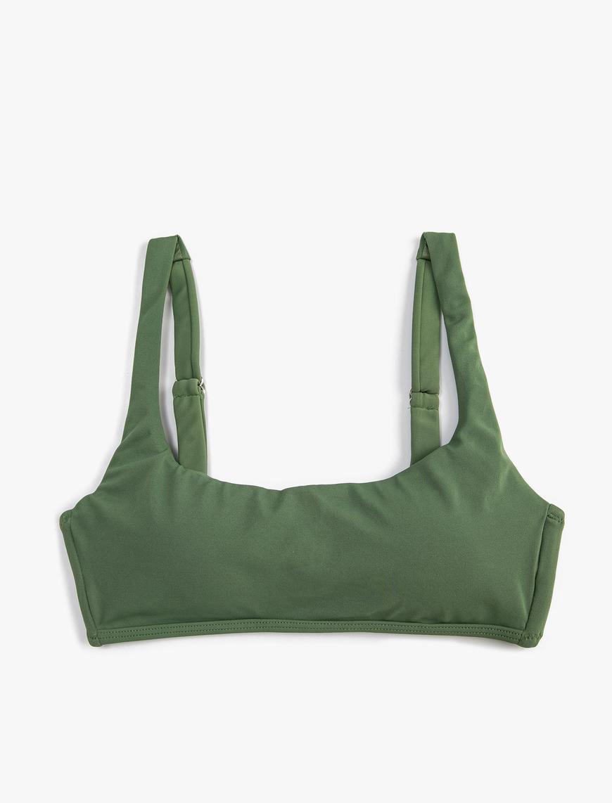   Bikini Üstü Kare Yaka Kaplı Askılı